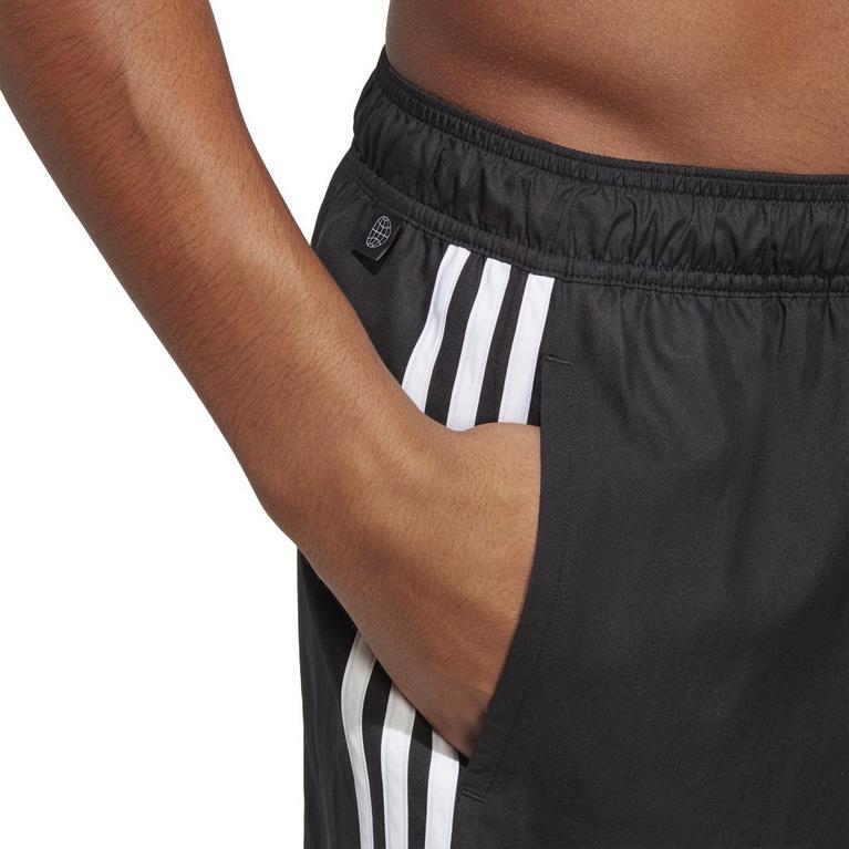 NOIR/BLANC - adidas - logo-print eyelet-detail swim shorts - 6
