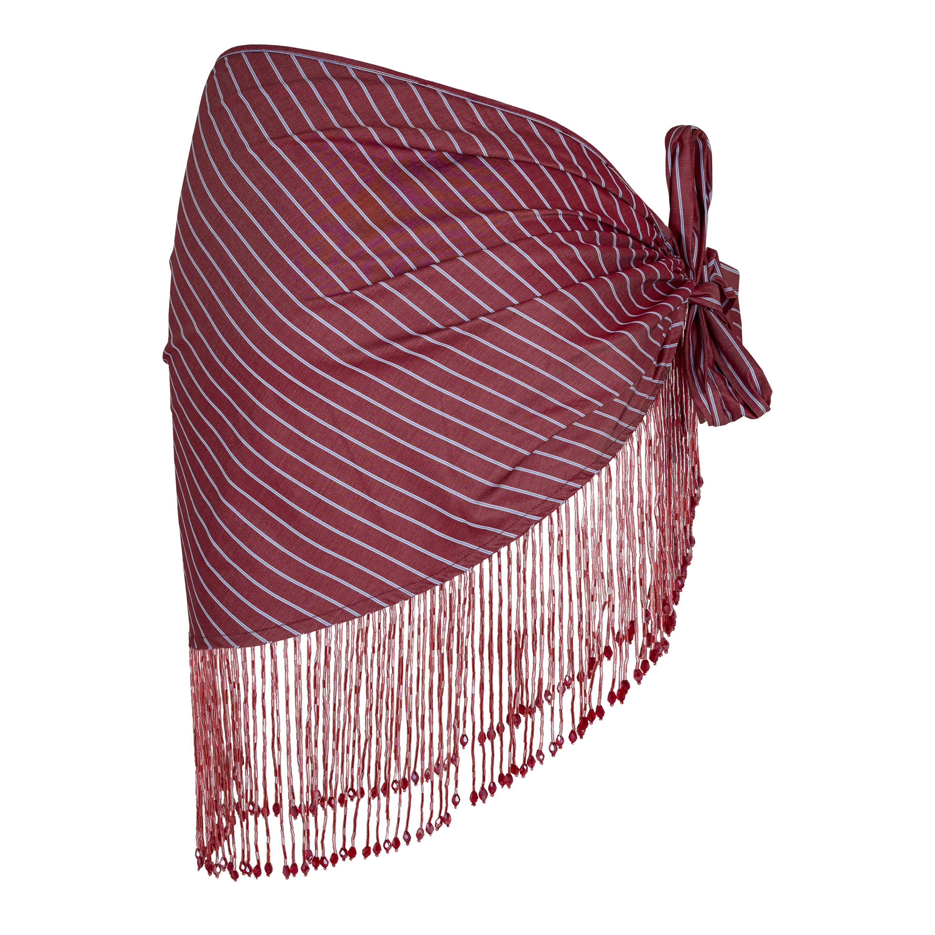 Rouge Noir/Blue - The Andamane - Women's Dolly Fringe Pareo Sarong - 2