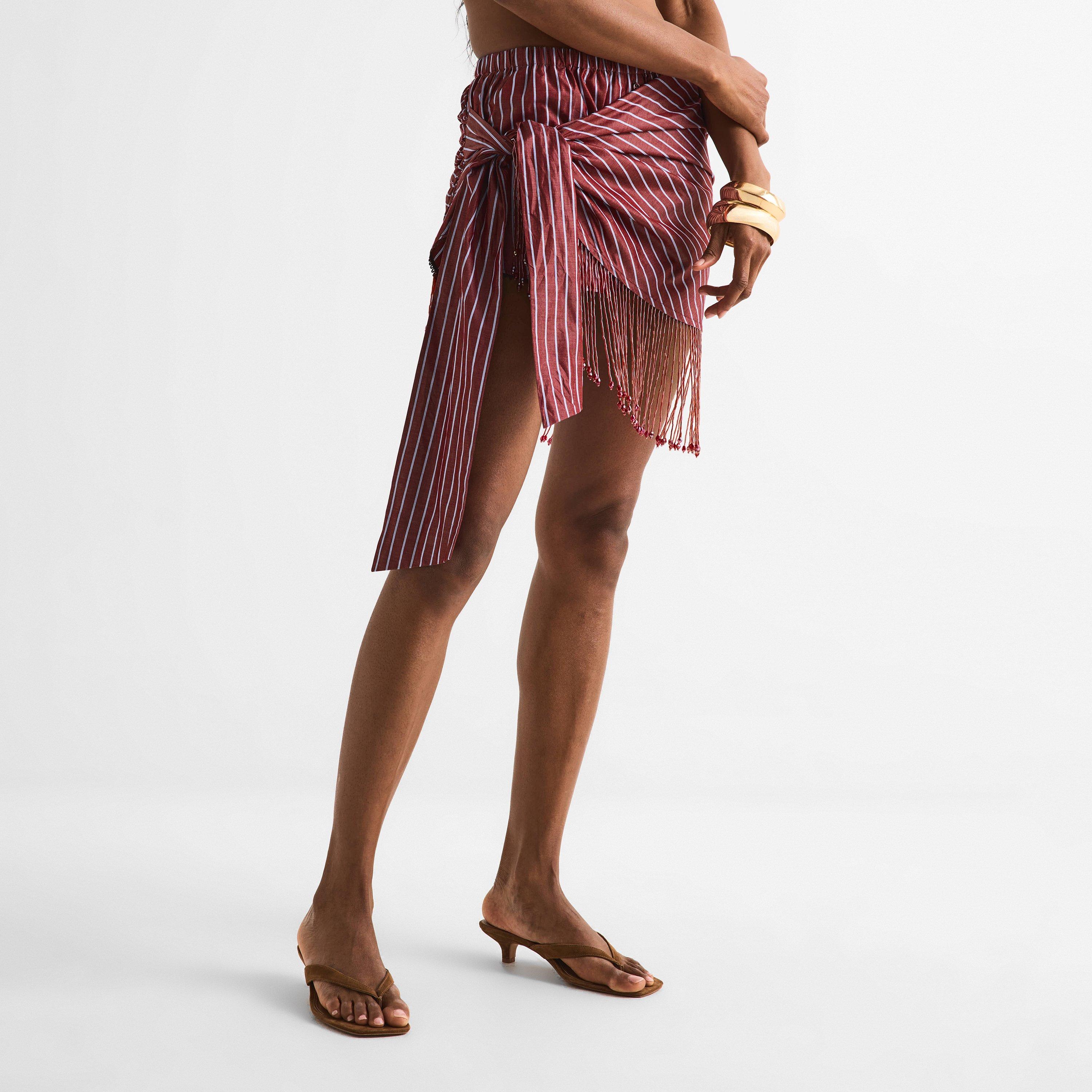 Rouge Noir/Blue - The Andamane - Women's Dolly Fringe Pareo Sarong - 3