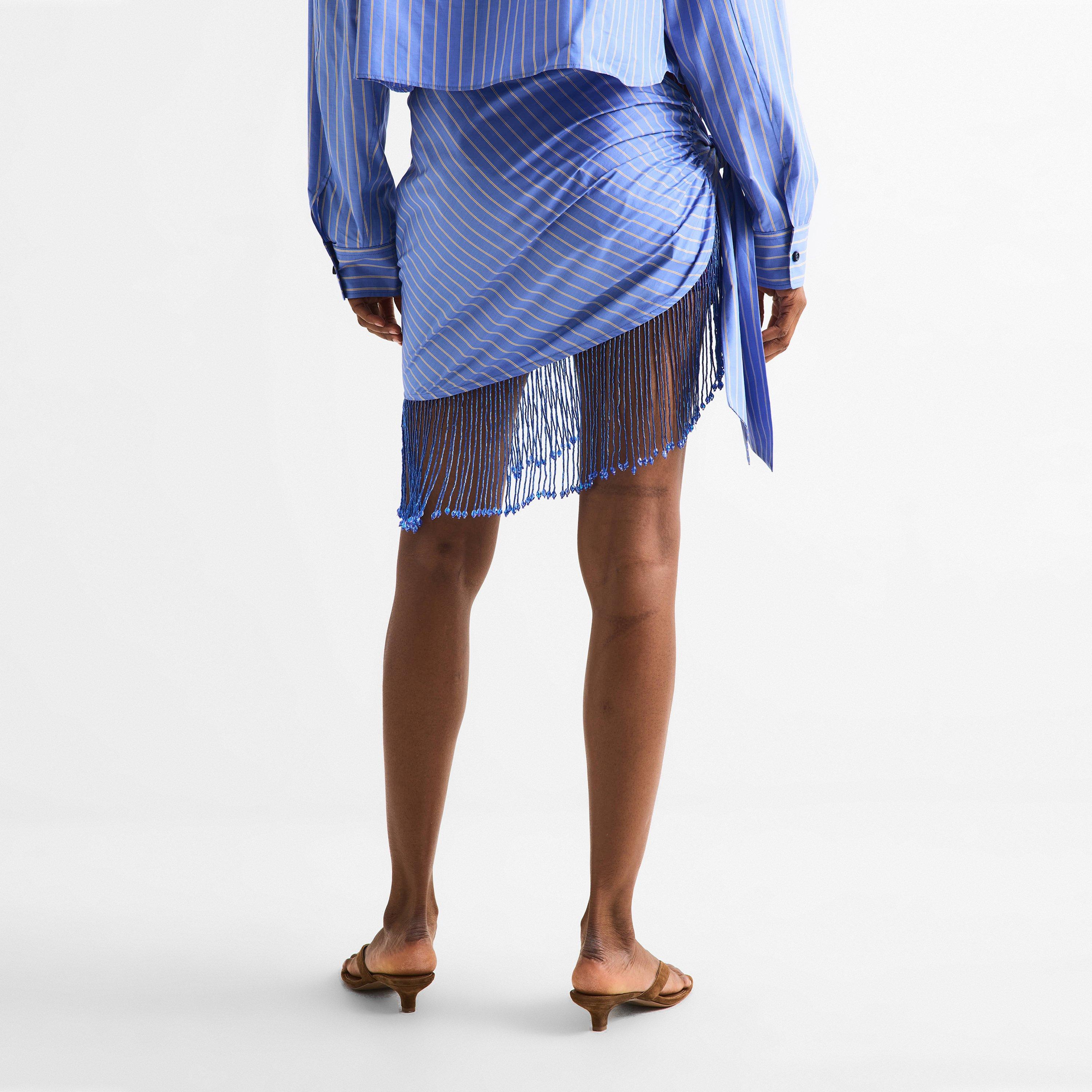 Blue/Saffron - The Andamane - Women's Dolly Fringe Pareo Sarong - 4