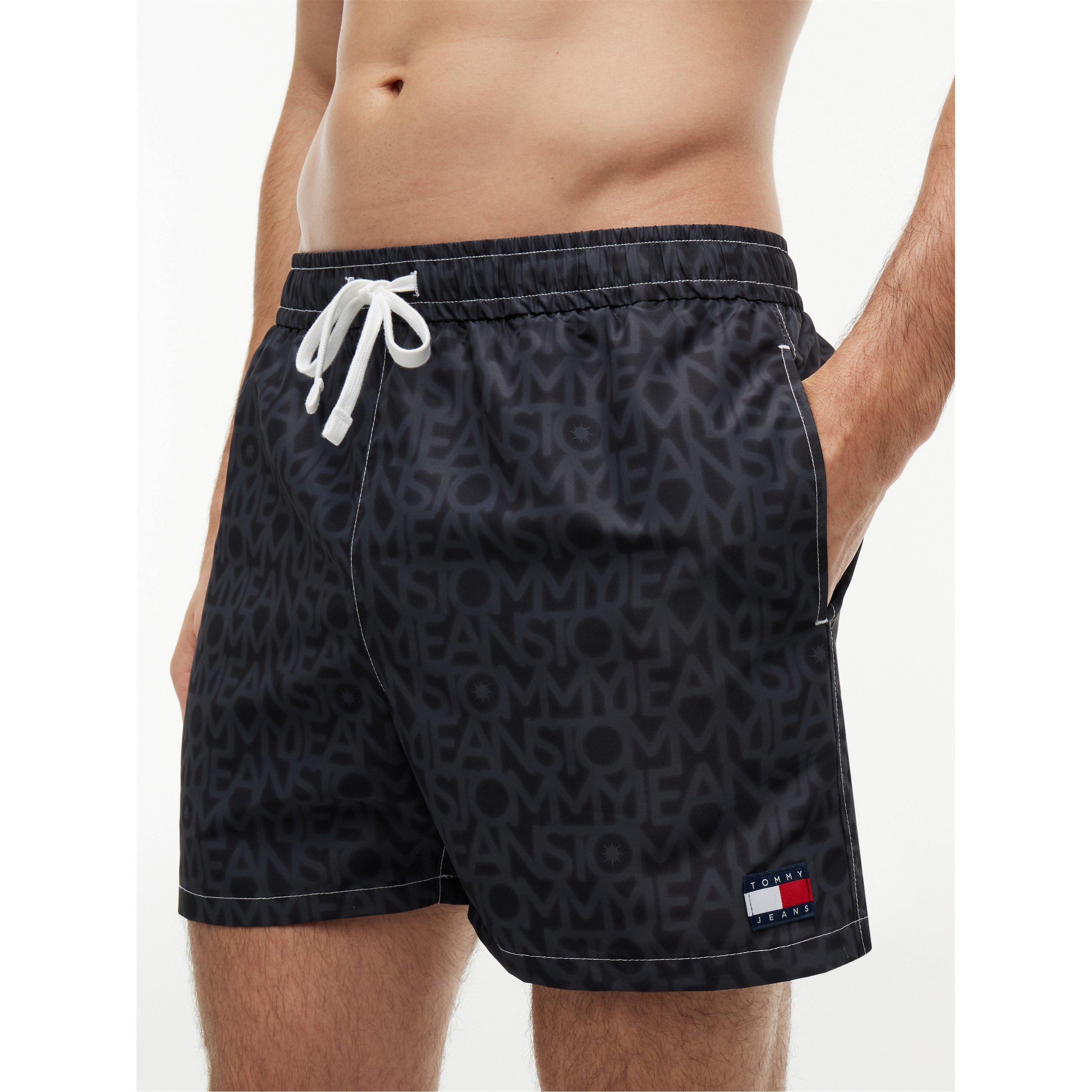 Black AOP - Tommy Hilfiger - TJ Medium Drawstring Swimshort - 3