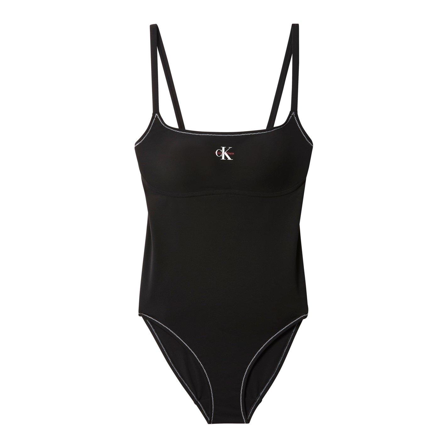 Calvin Klein Womens One Piece Swimsuit - Black - Size 12 (M)