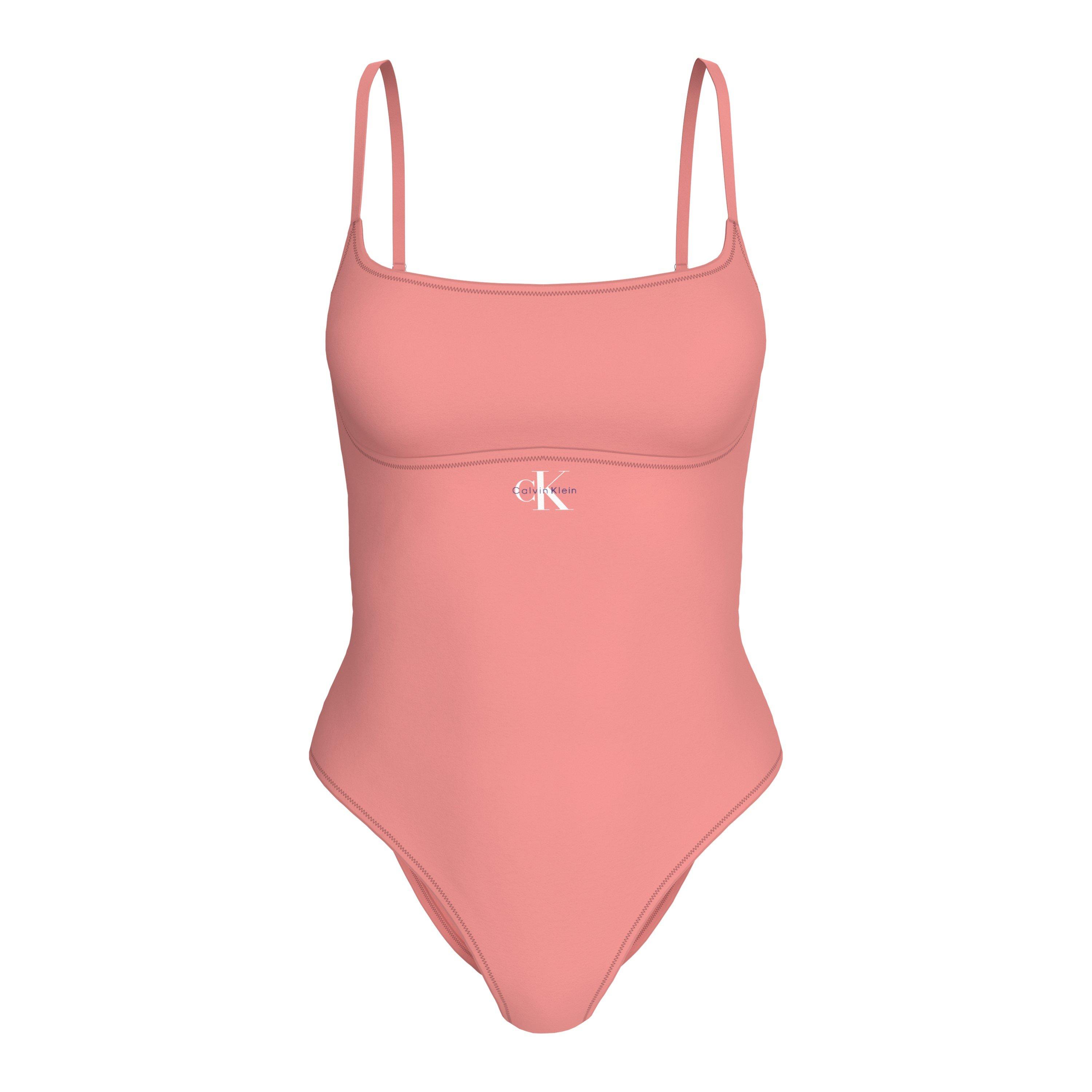 Calvin Klein Womens One Piece Swimsuit - Washed Scarlet - Size 14 (L)