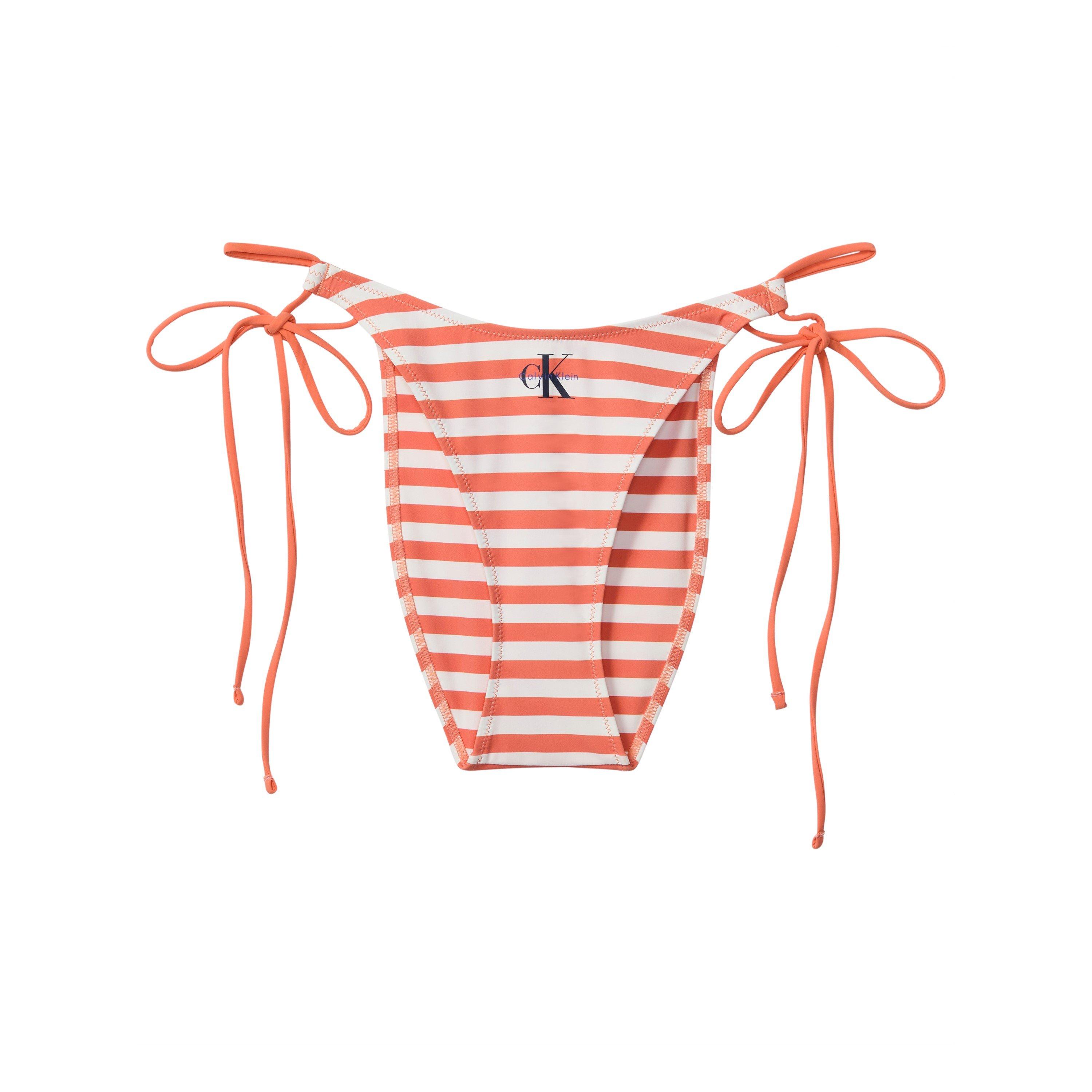 Calvin Klein Women's Tie Side Bikini Bottoms - Pink Stripe - 8 (XS)