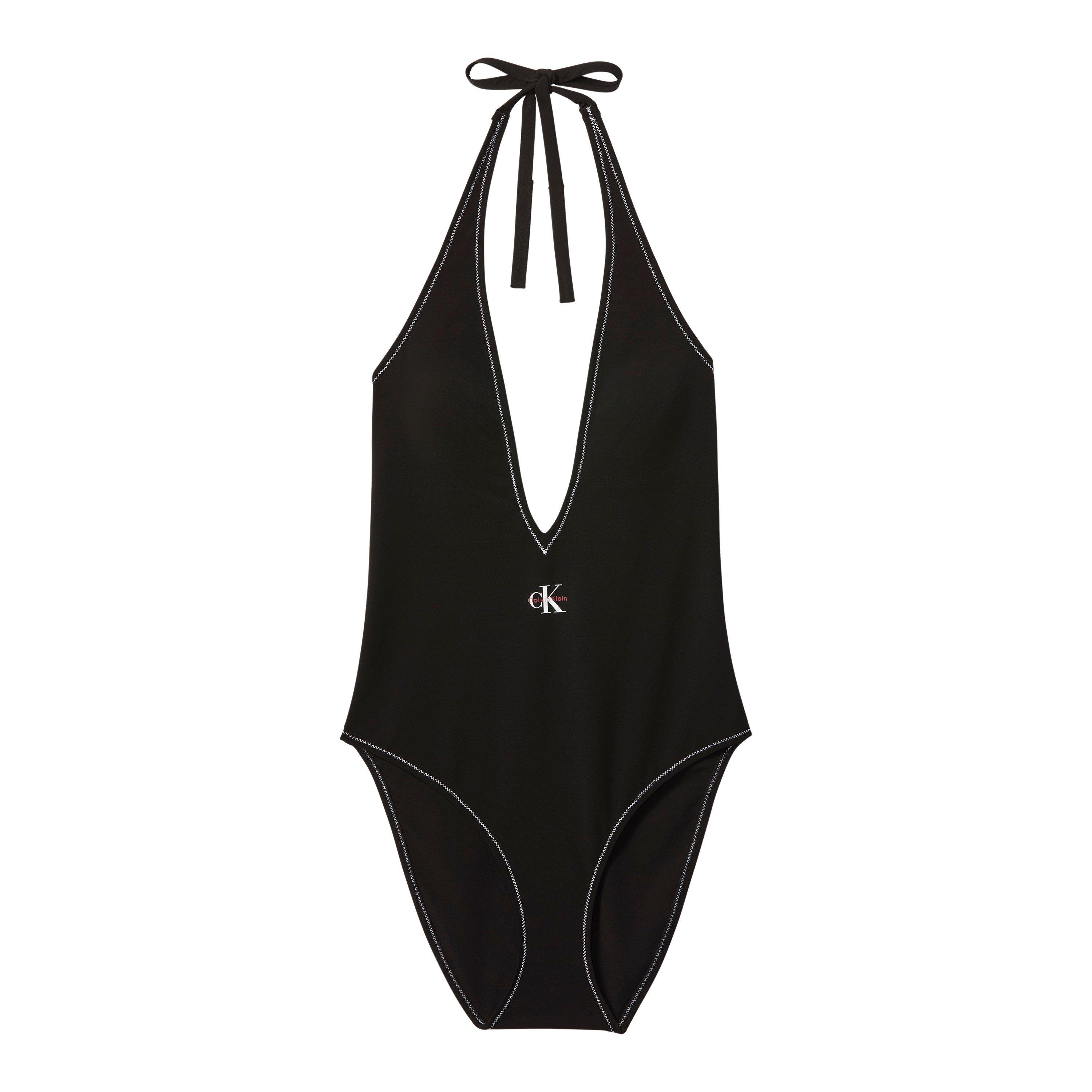 Calvin Klein Women's Plunge Swimsuit - Black - Size 12 (M)