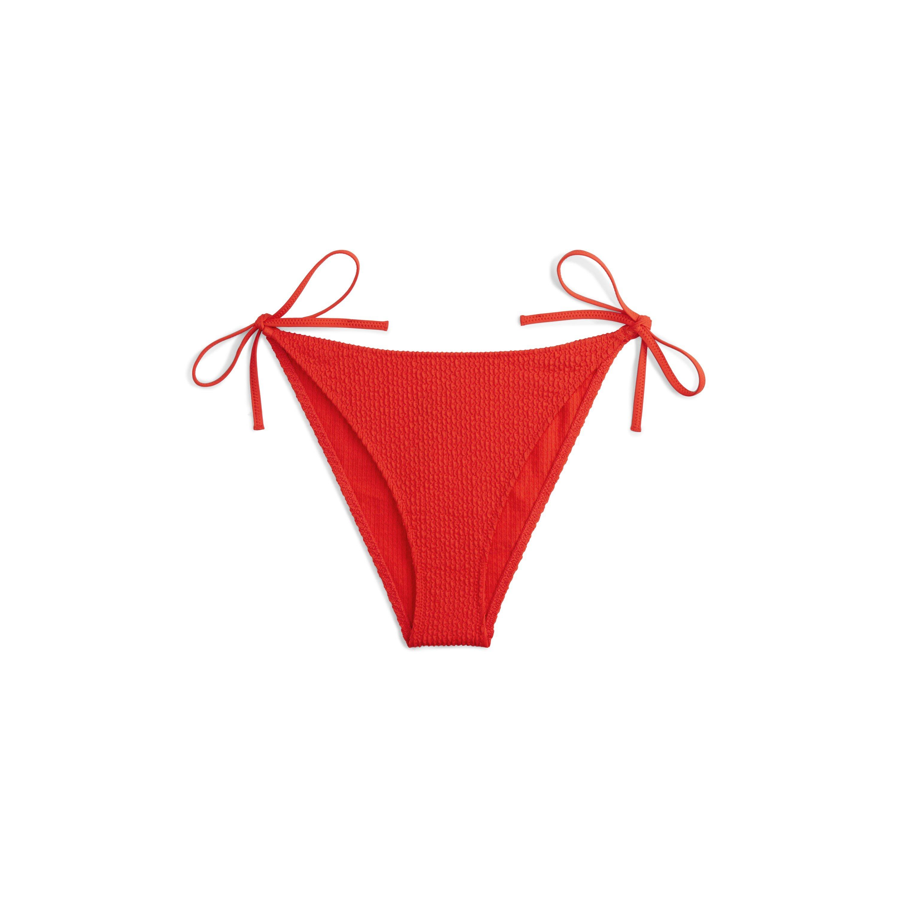 Fire Red - Tommy Hilfiger - Women's Tie Side Bikini Bottoms - 1