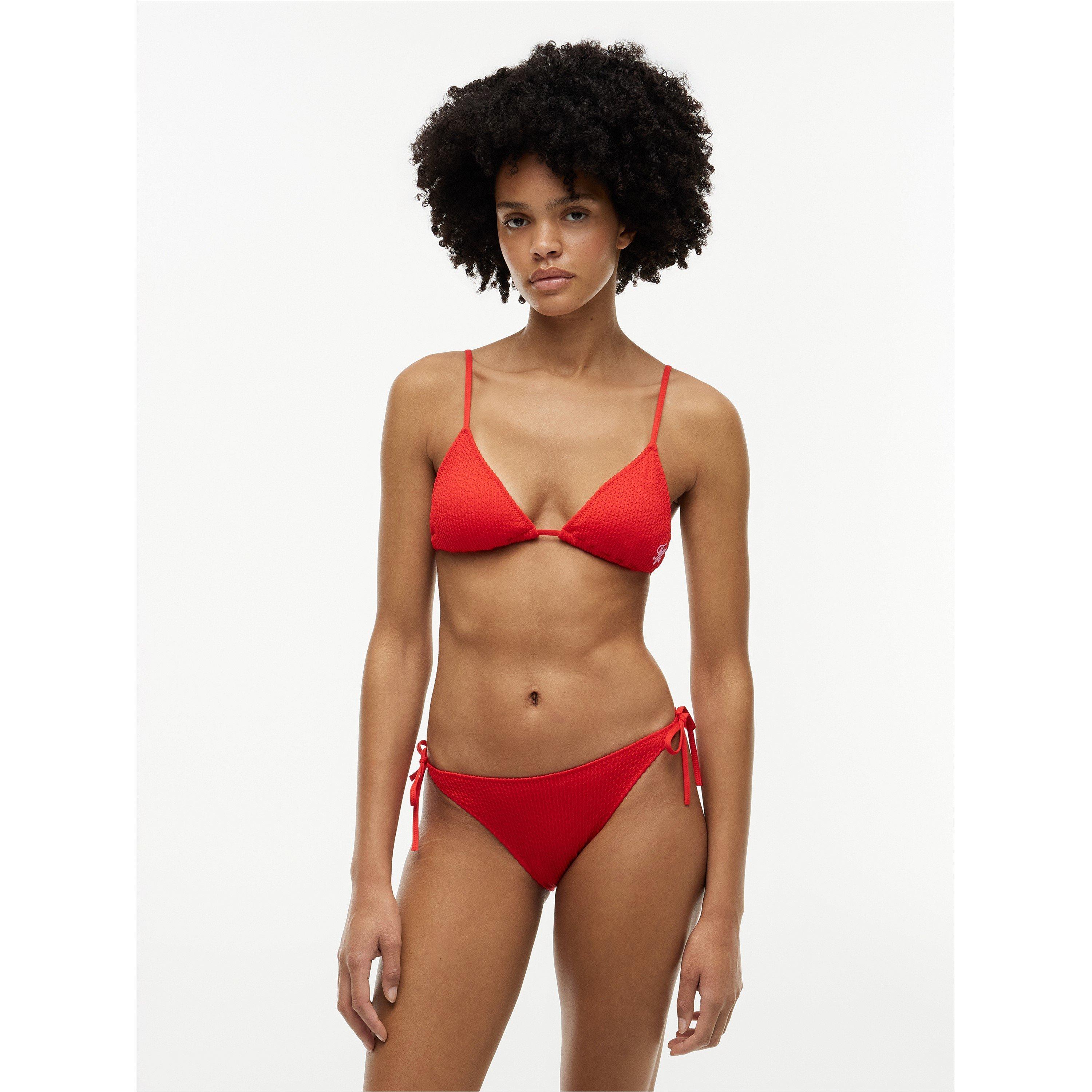 Vatreno crveno - Tommy Hilfiger - Women's Tie Side Bikini Bottoms - 3