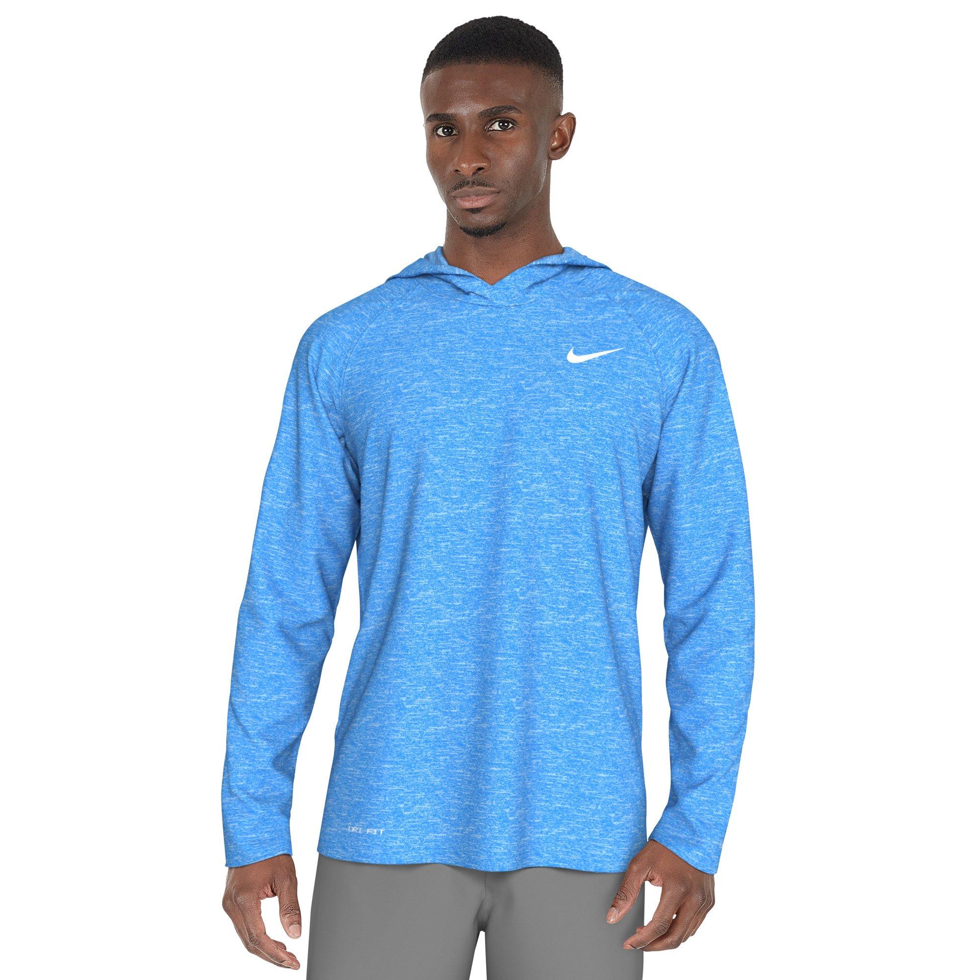 University Blue - Nike - Swim Hydroguard Essential Mens Dri-FIT UV Long Sleeve Hooded Top - 1