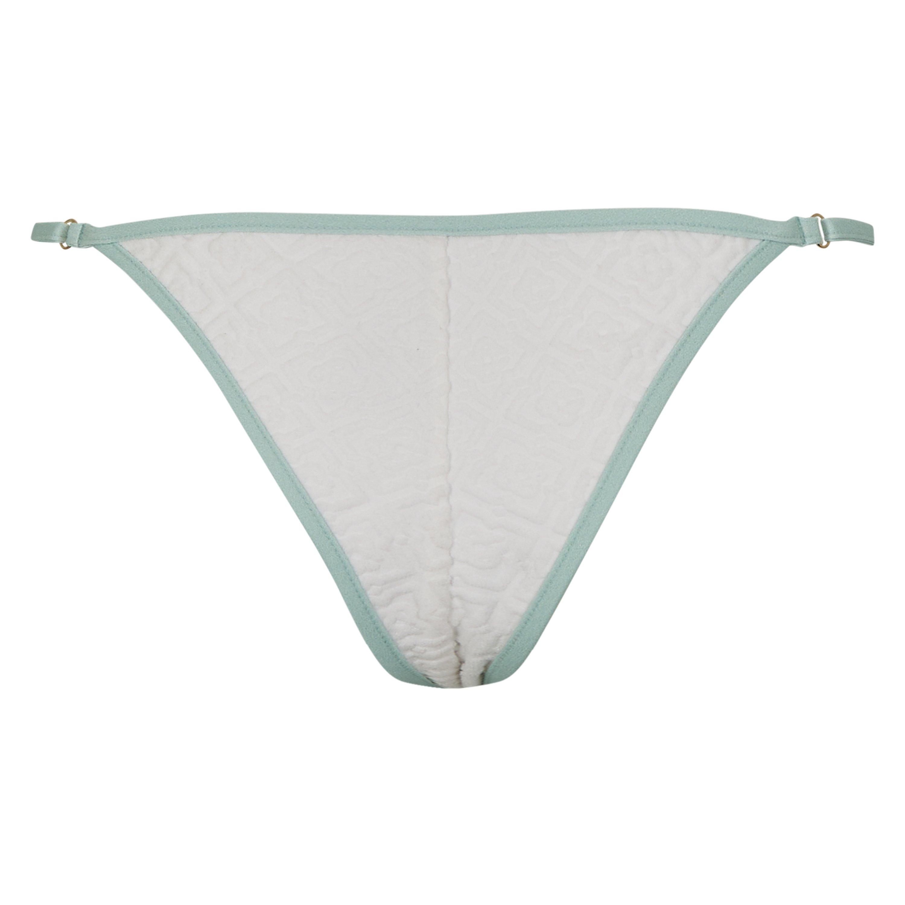 White - Casablanca - Women's Textured Brazilian Bikini Bottoms - 2