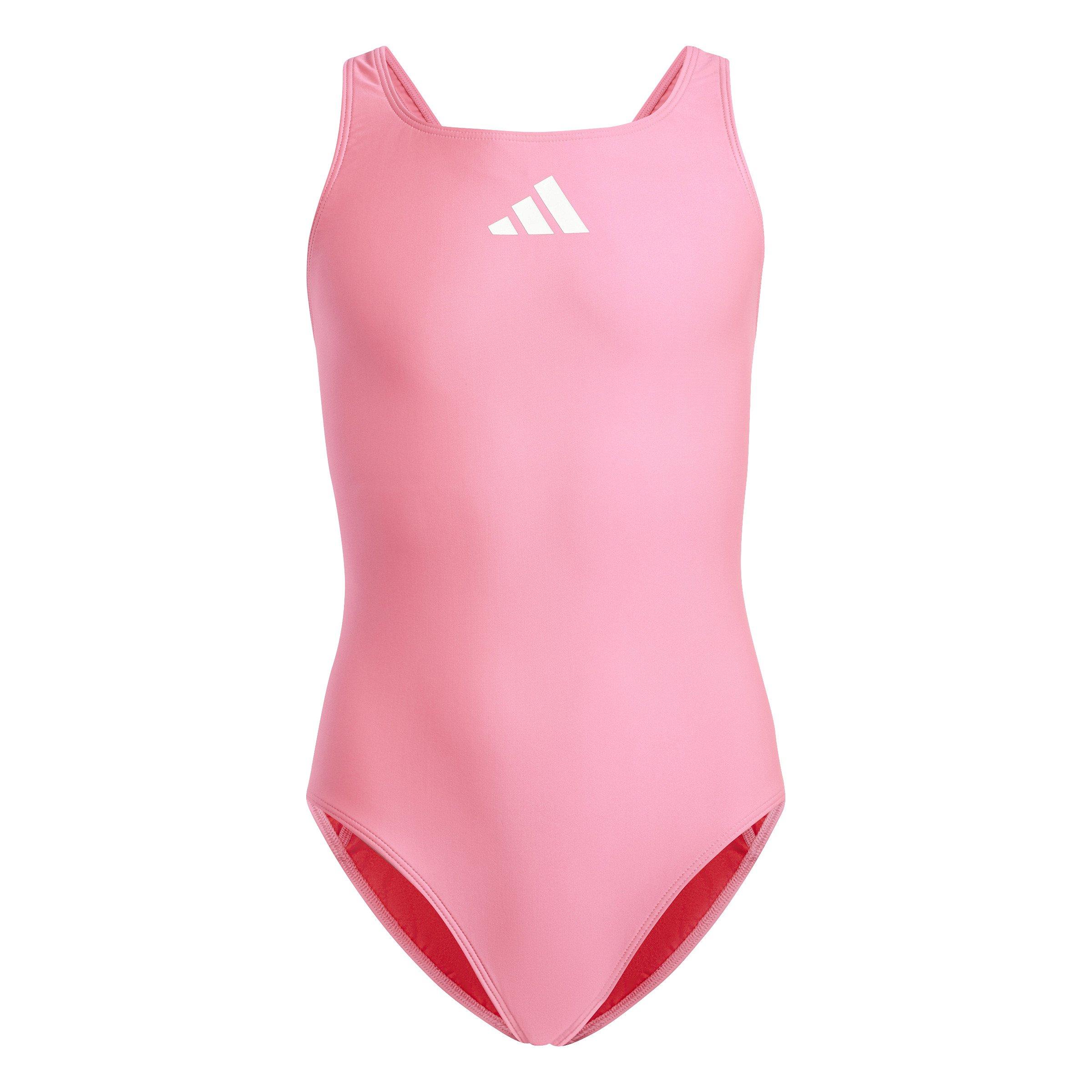 Roze/Wit - adidas - 3 bar Swim Suit Junior - 1