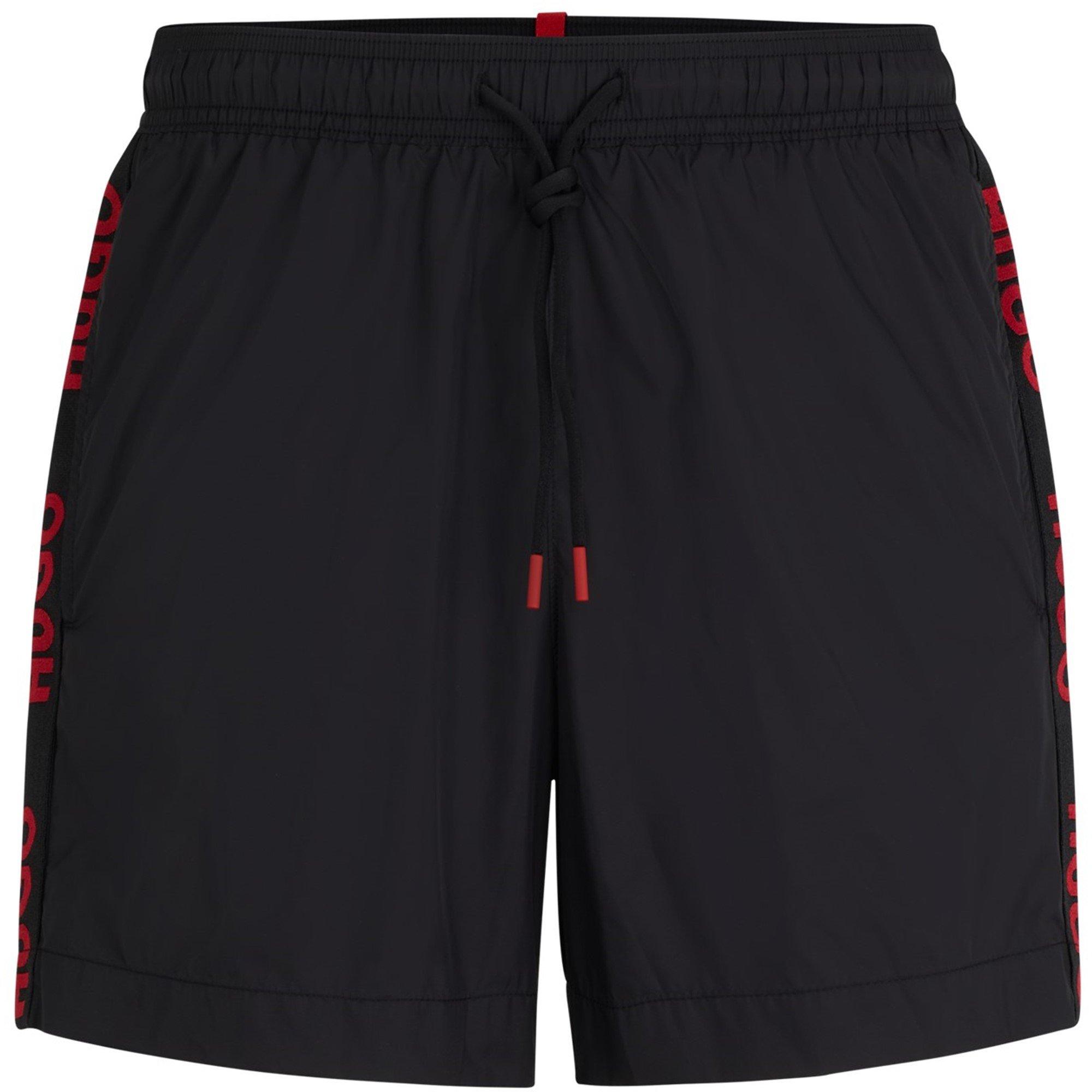 Black 001 - Hugo - Mens HUGO Fab Swim Shorts with Tape Logo Detail - 1