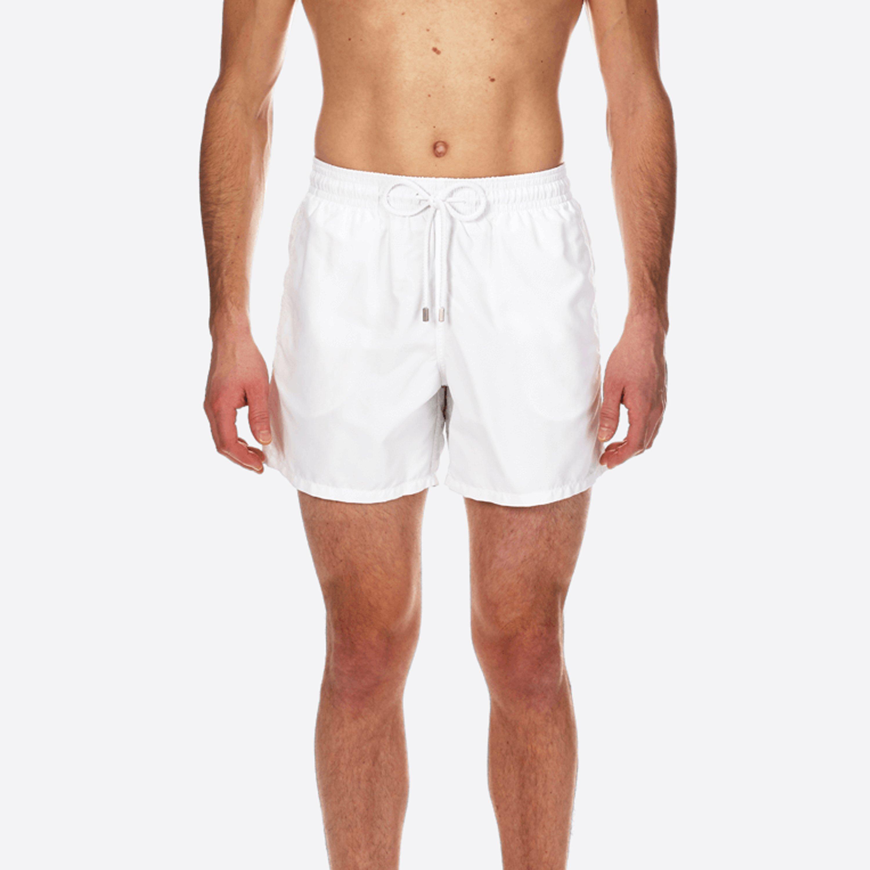 White 010 - Vilebrequin - Men's Moorea Quick-Drying Mid-Length Swim Shorts - 3