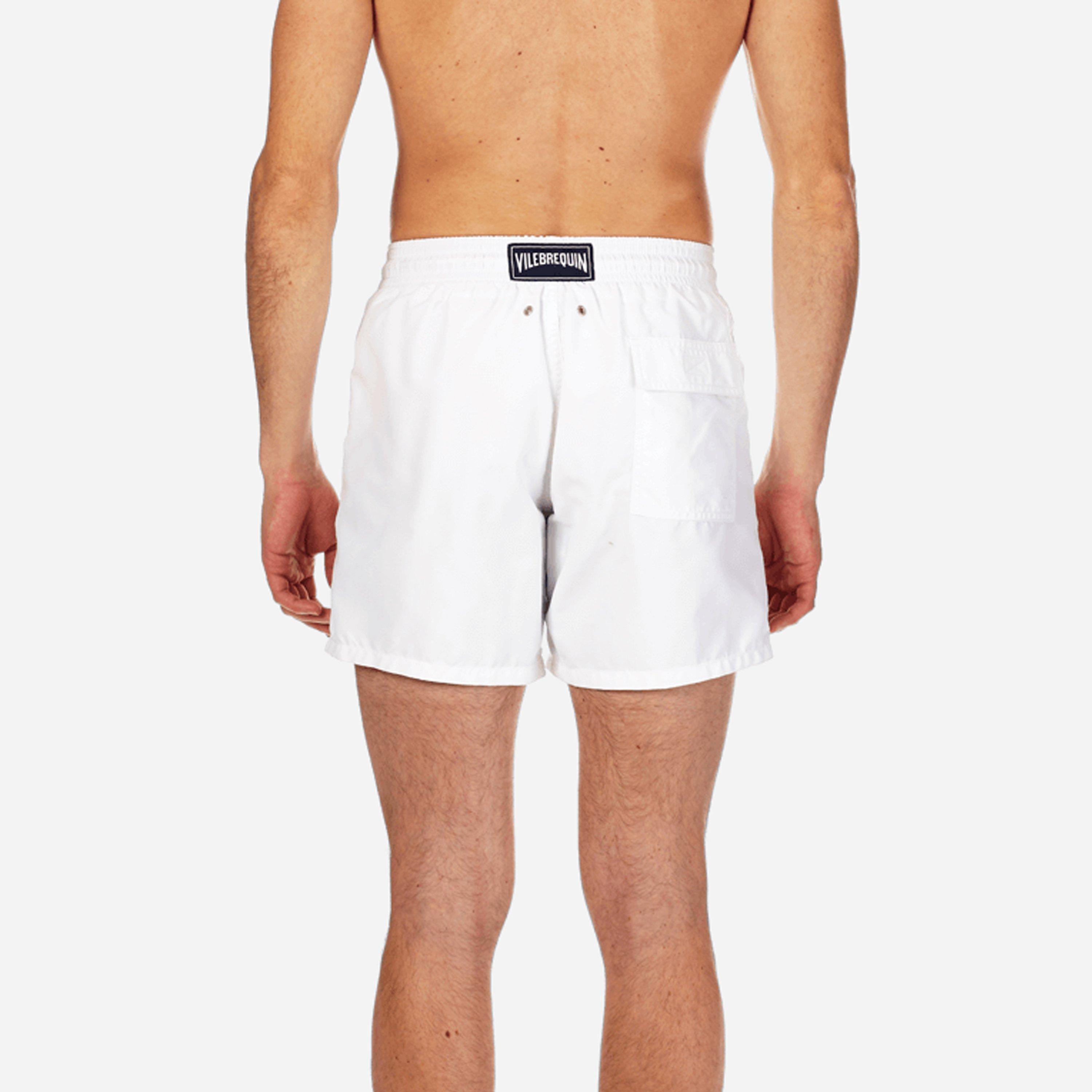 White 010 - Vilebrequin - Men's Moorea Quick-Drying Mid-Length Swim Shorts - 4