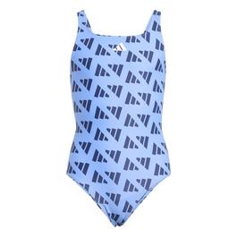 adidas Logo Graphic V-Back Swimsuit Juniors