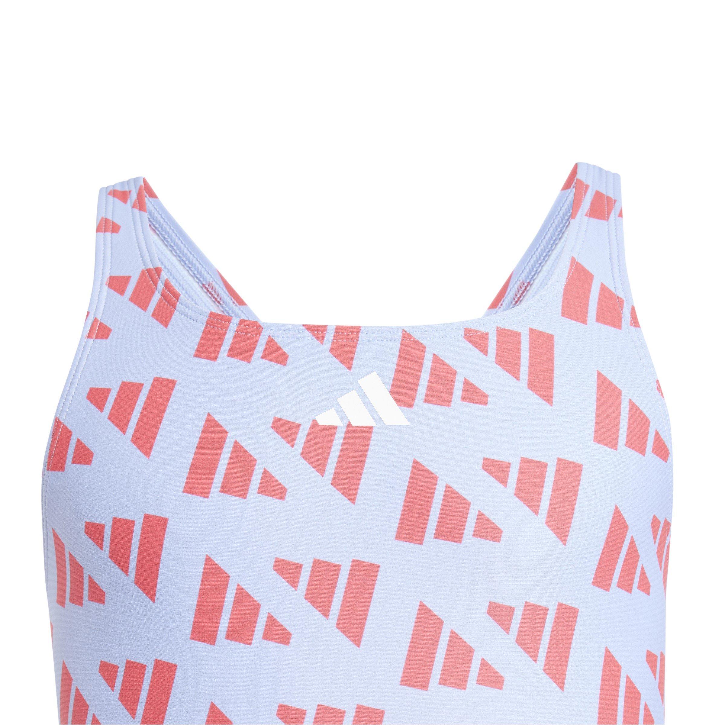 Viola/rosso - adidas - Logo Graphic V-Back Swimsuit Juniors - 3
