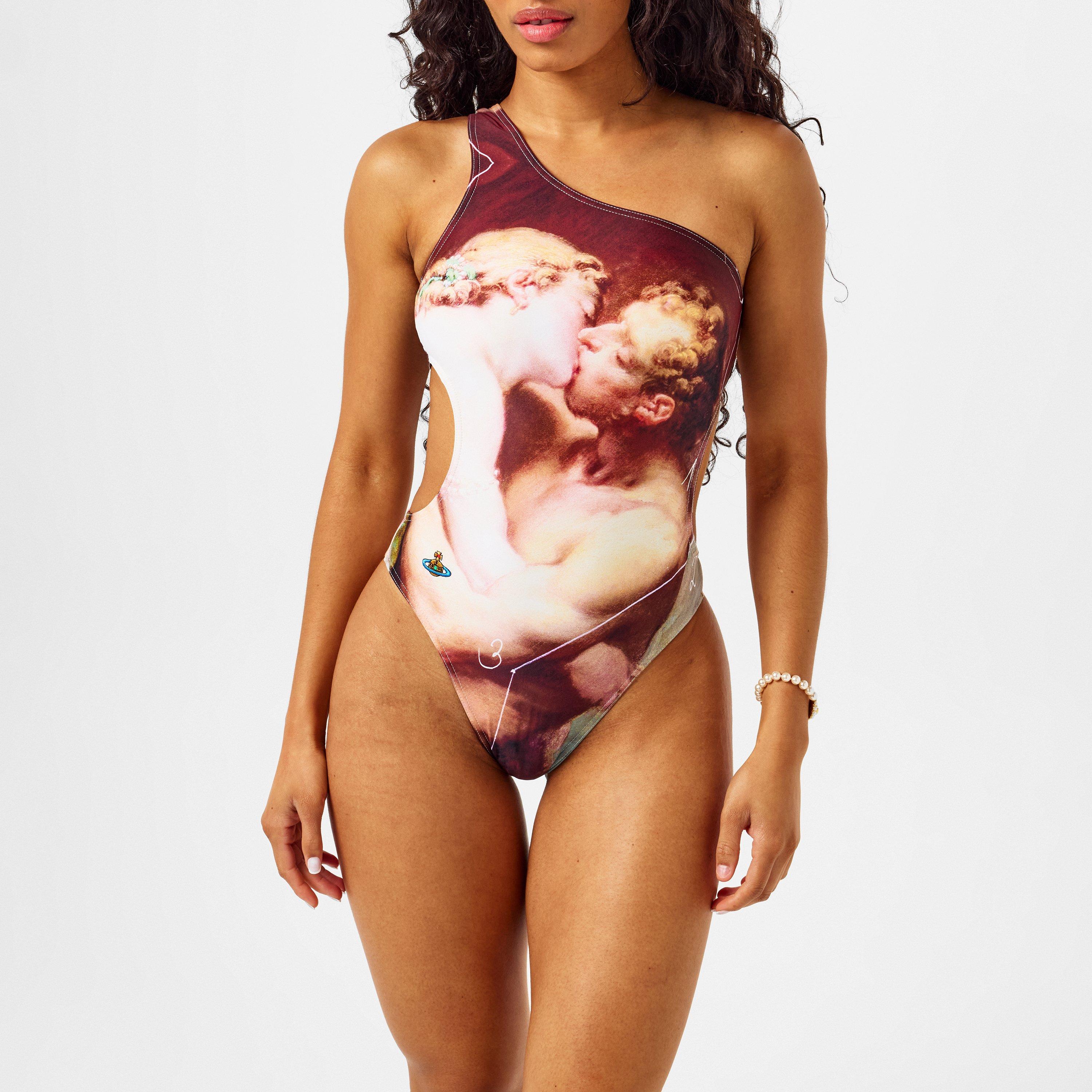 Vivienne Westwood The Kiss One Shoulder Swimsuit - Size 14 (L)
