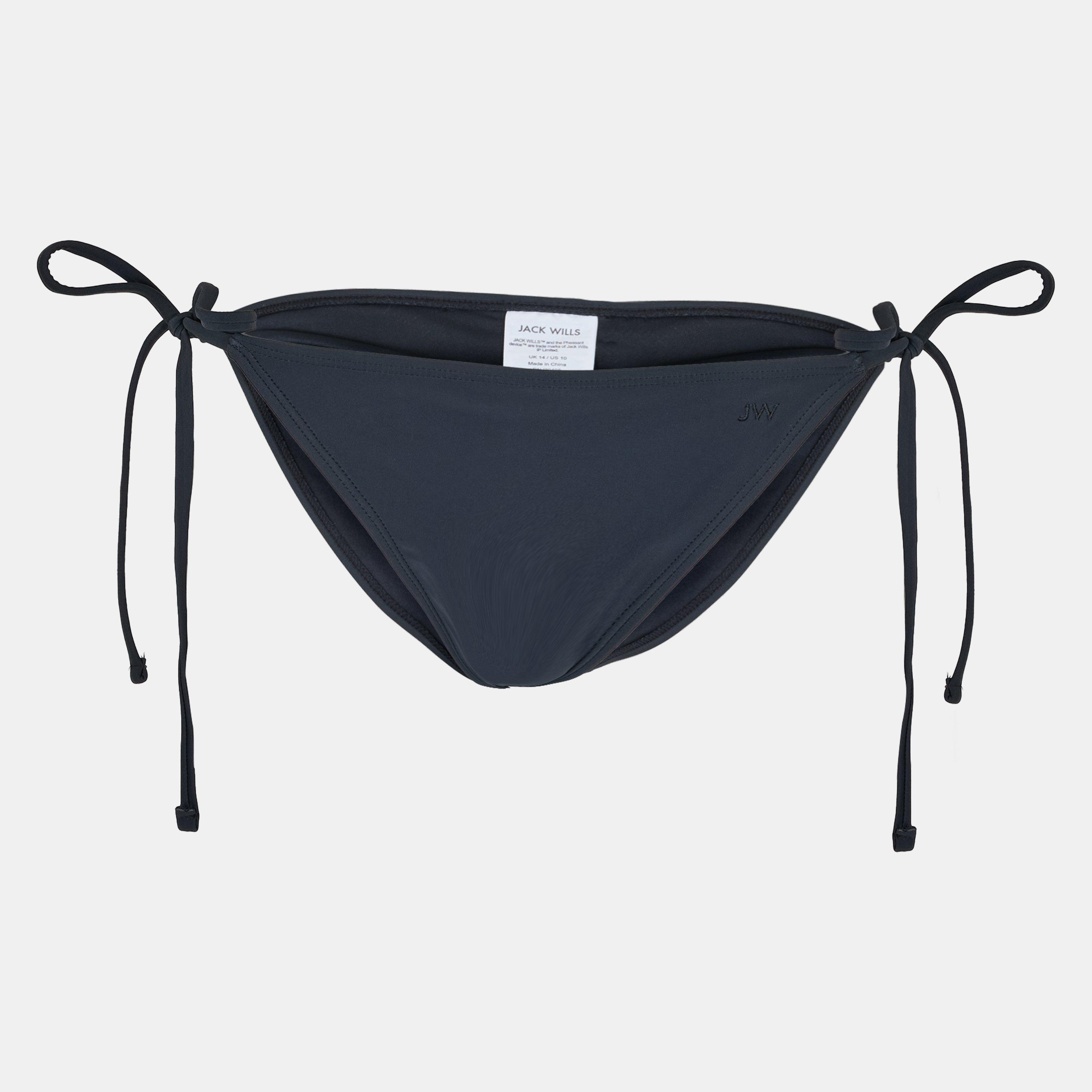 Black - Jack Wills - Tie Side Bikini Bottom - 1