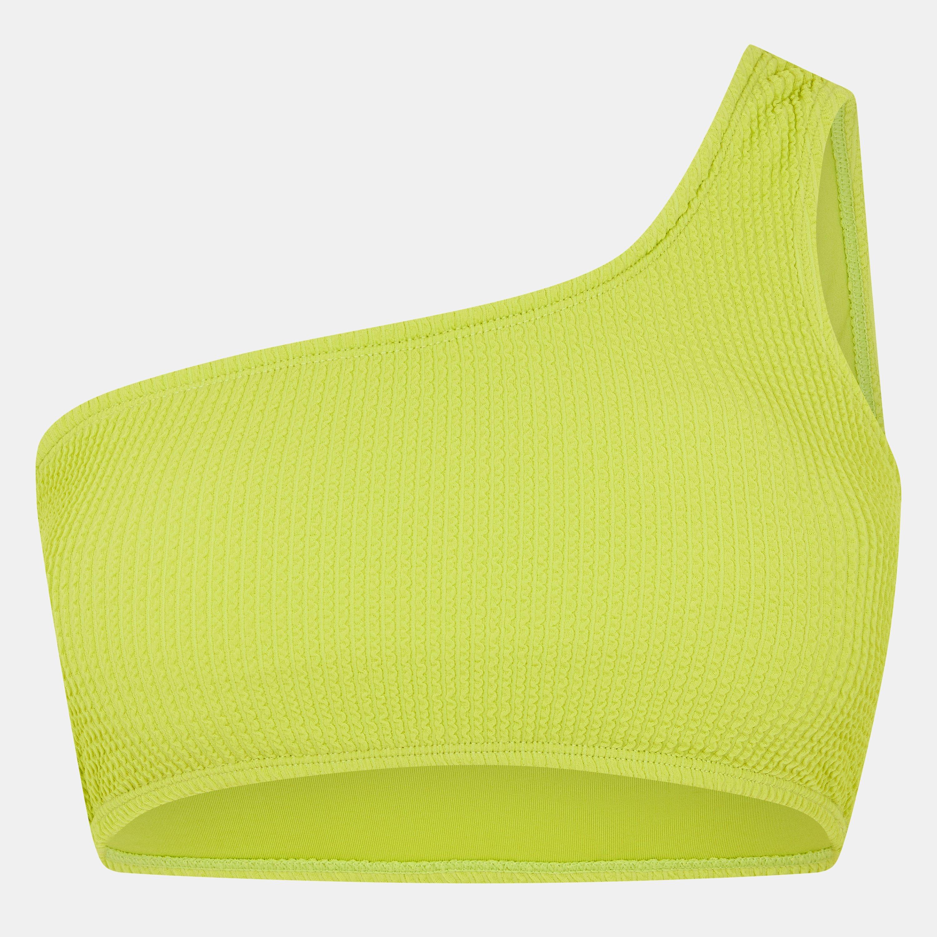 Lime - Jack Wills - Asymmetric Crinkle Bikini Top - 1