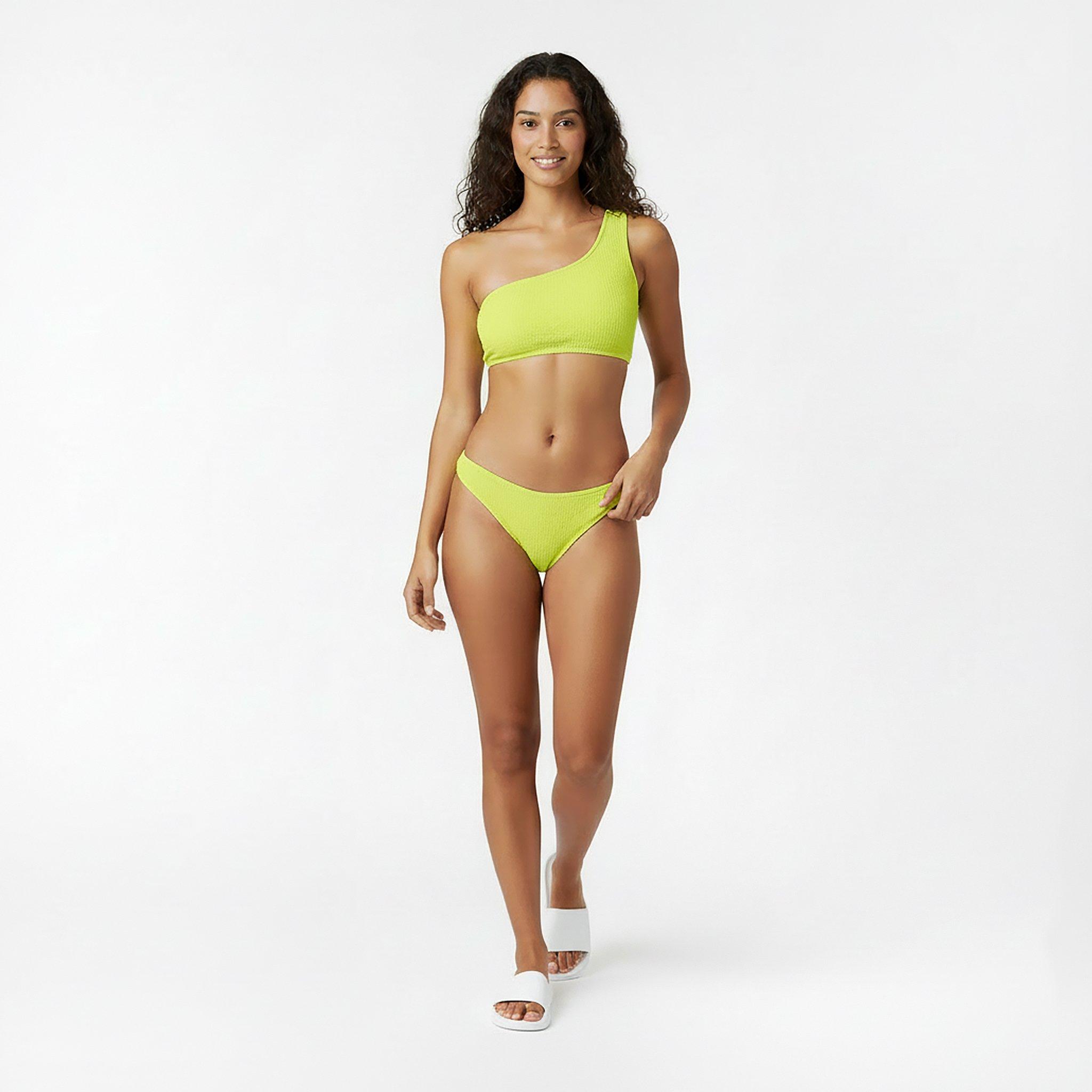 Lime - Jack Wills - Asymmetric Crinkle Bikini Top - 5
