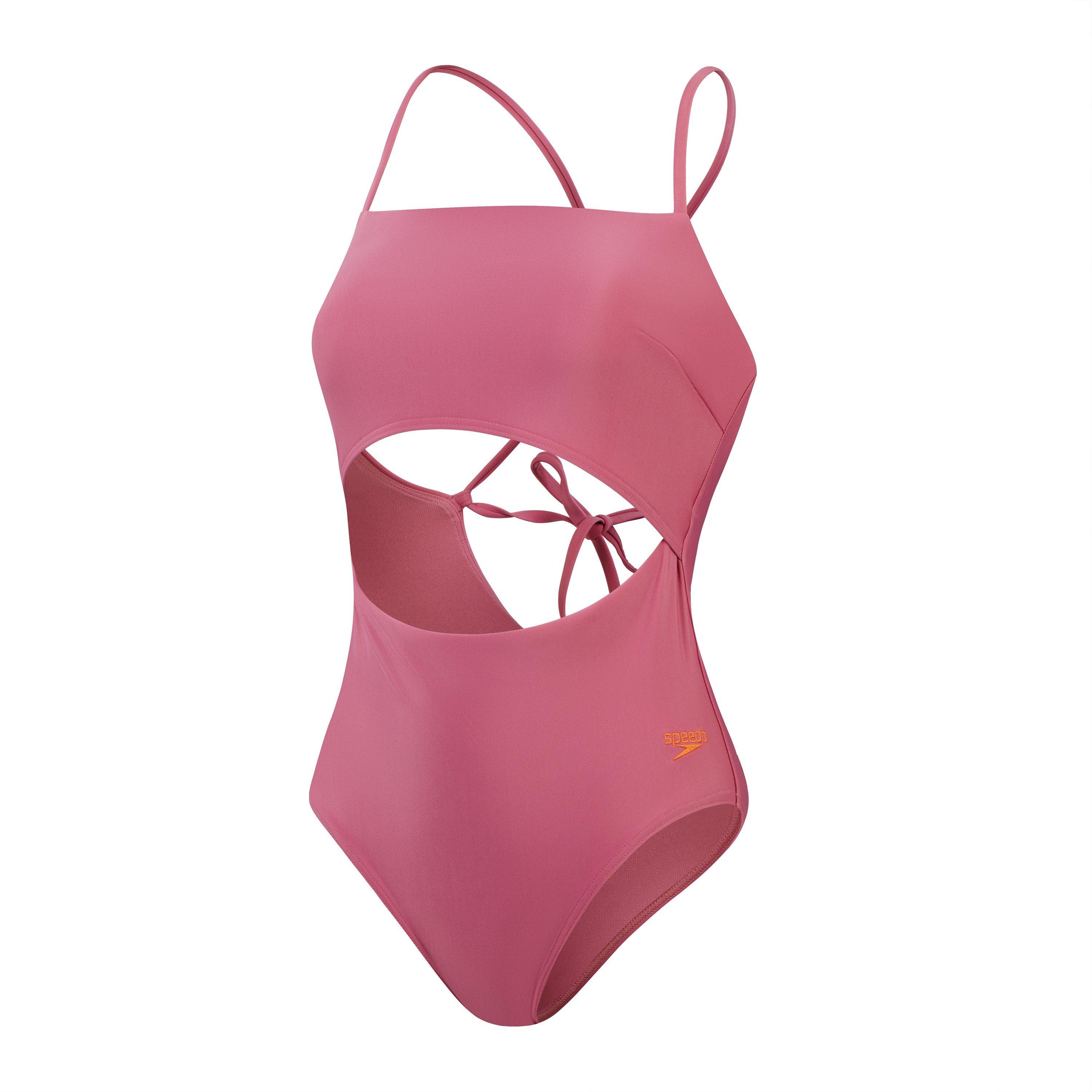 Speedo Women's Cut Out One Piece Swimsuits - Pink - 38 (XL)