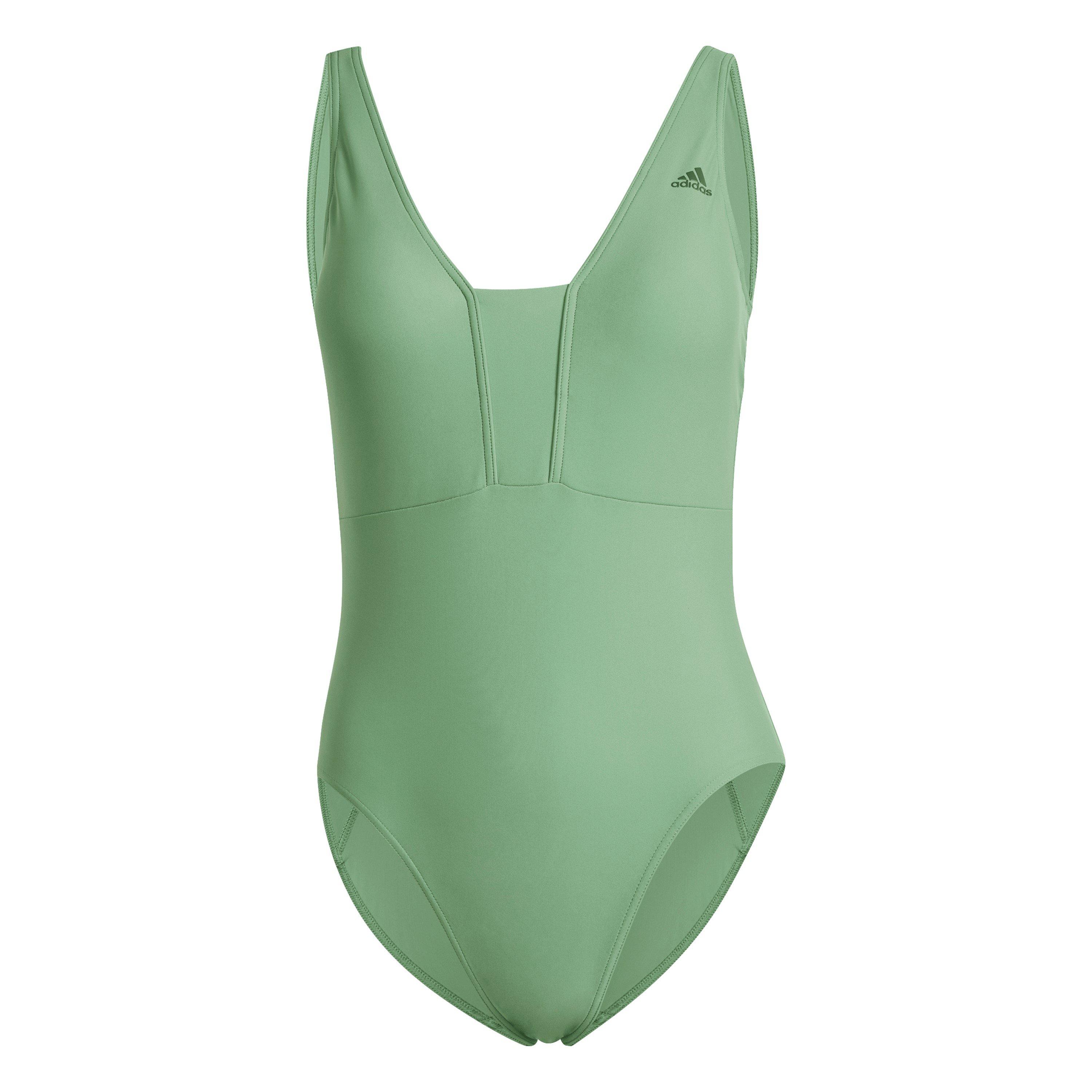 Adidas Women's Iconisea S One Piece Swimsuit - Green - 18 (XXL)