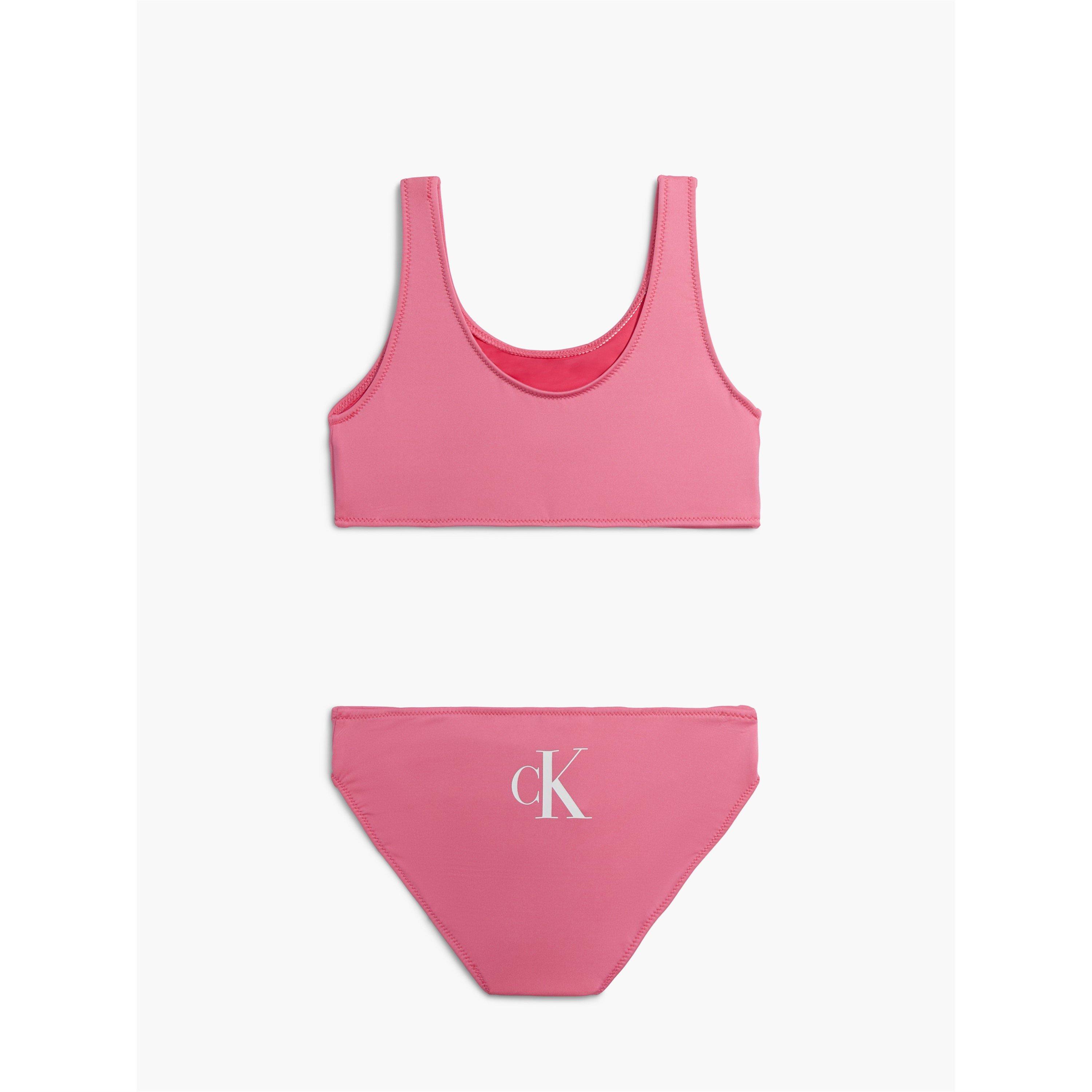 Calvin Klein Underwear Girls Monogram Bralette Bikini Set Crop Top Bikinis USC