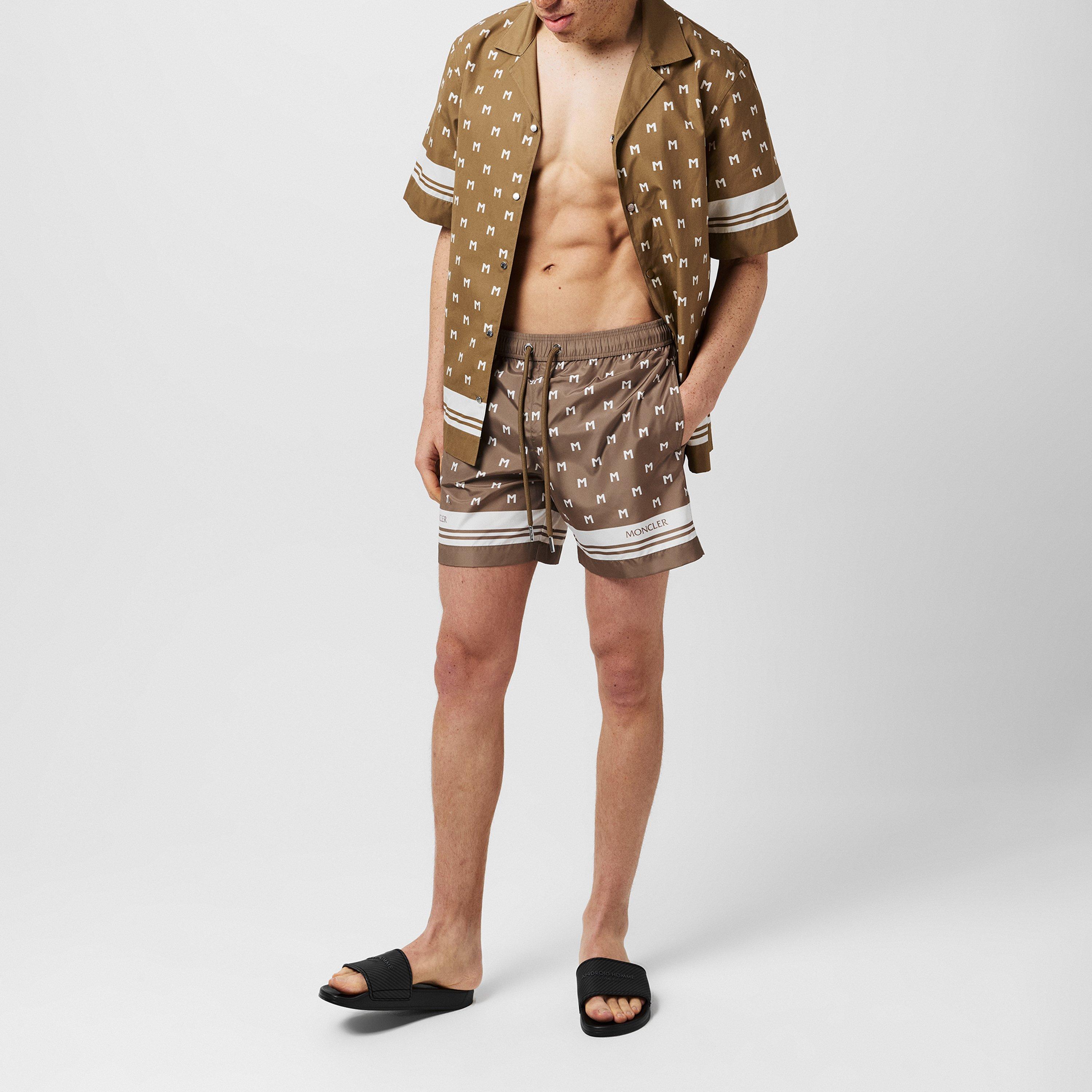 Brown S20 - Moncler - Monogram Swim Shorts - 4