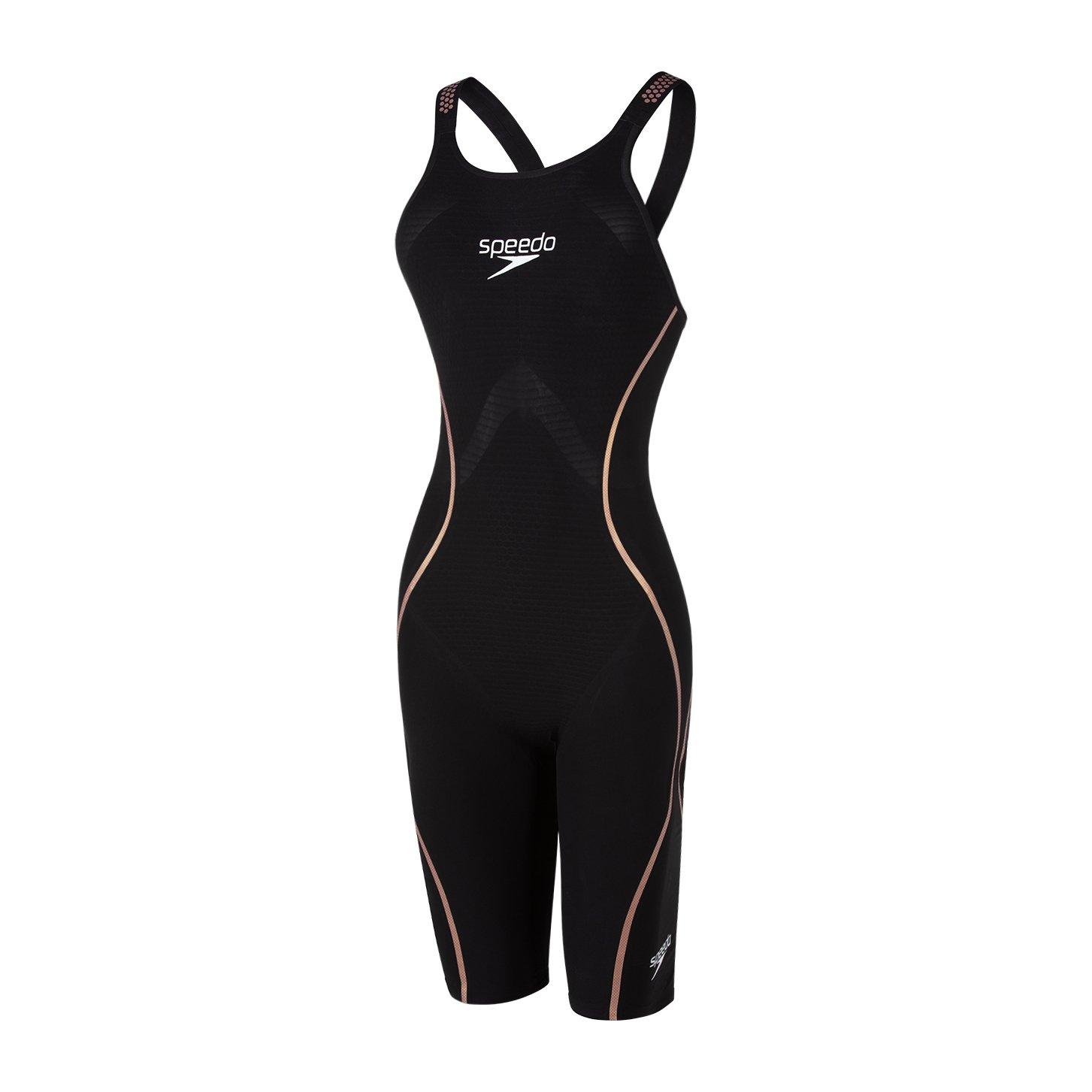Black/Gold - Speedo - Women's Fastskin Intent Closed Back Boyleg Swimsuit