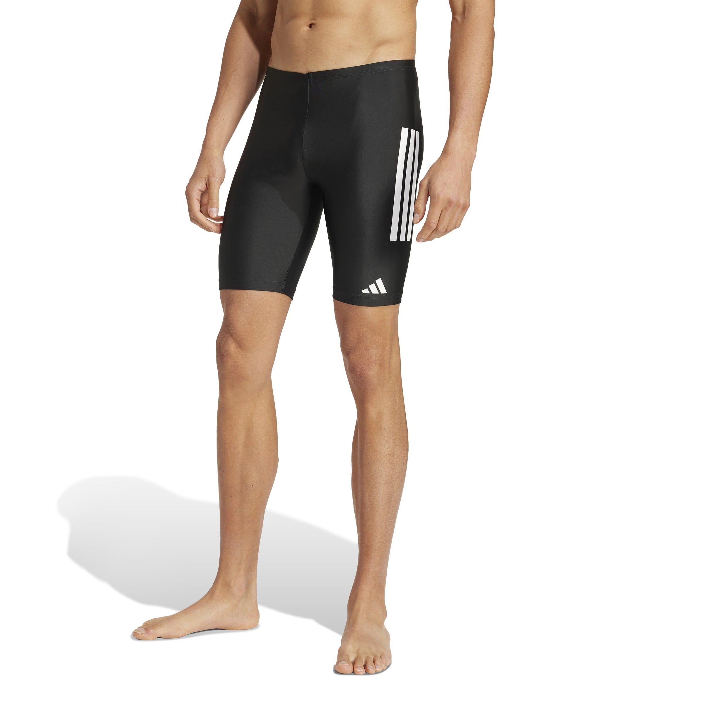 Black/White - adidas - 3 Stripe 8-Inch Swim Jammers Mens - 2