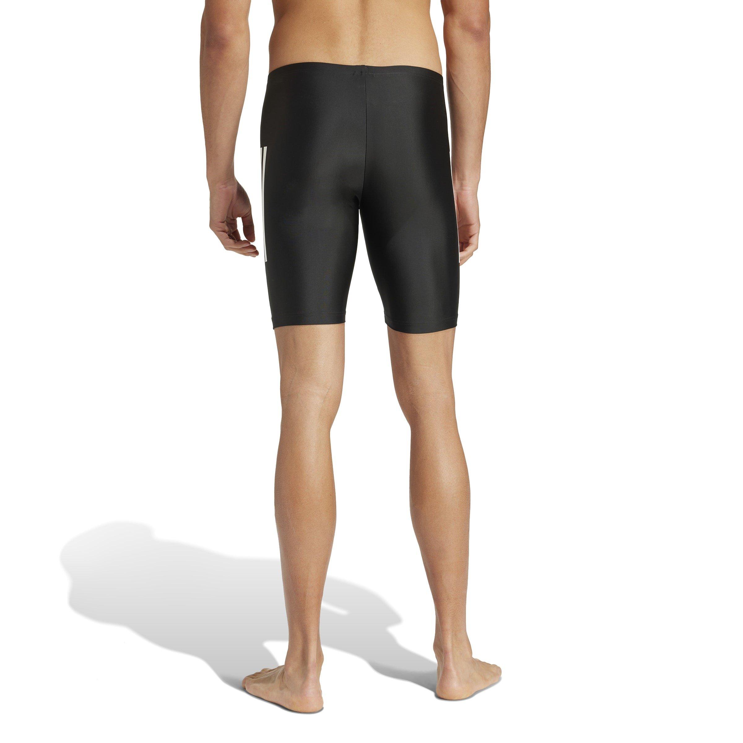 Black/White - adidas - 3 Stripe 8-Inch Swim Jammers Mens - 3