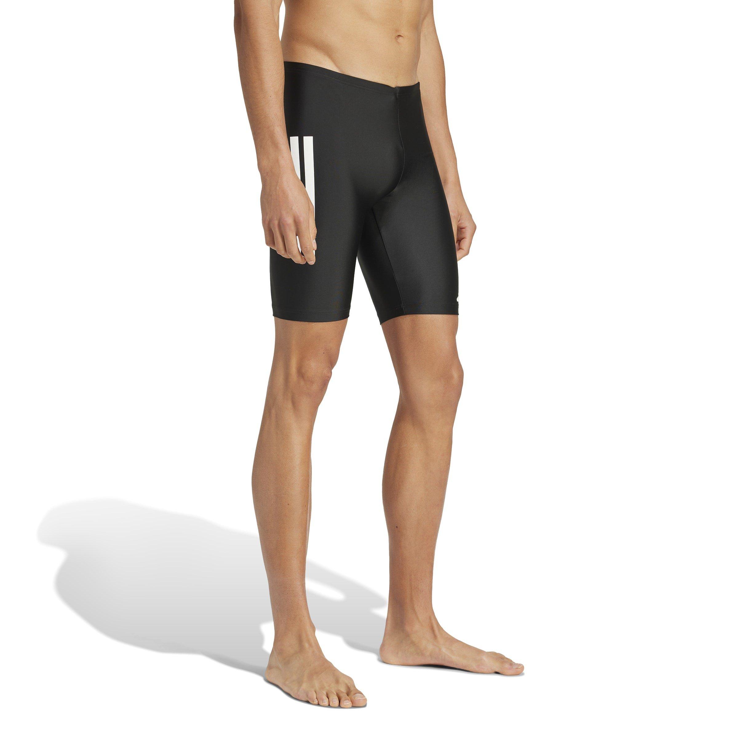 Black/White - adidas - 3 Stripe 8-Inch Swim Jammers Mens - 4