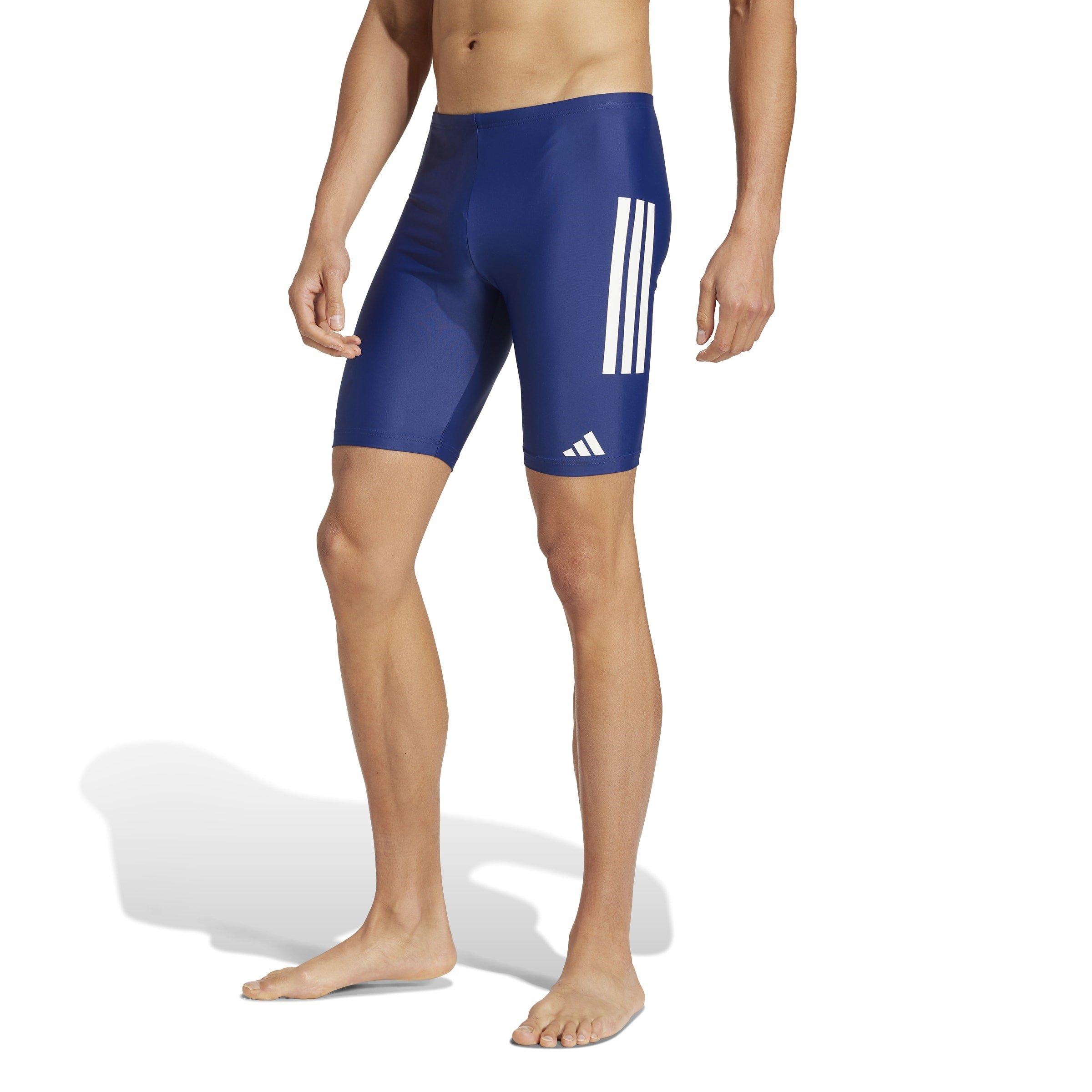 Dk Blue/White - adidas - 3 Stripe 8-Inch Swim Jammers Mens - 2
