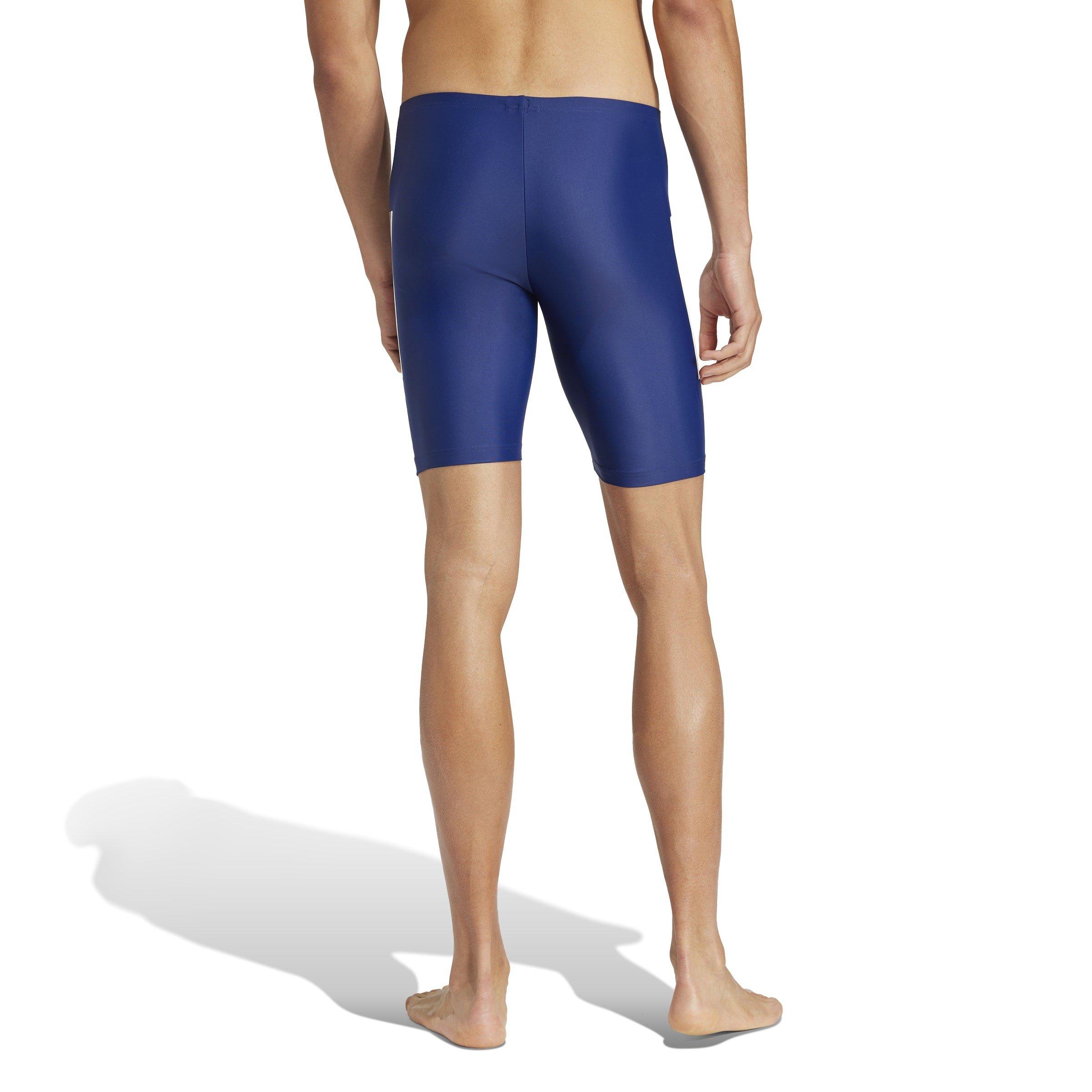 Dk Blue/White - adidas - 3 Stripe 8-Inch Swim Jammers Mens - 3