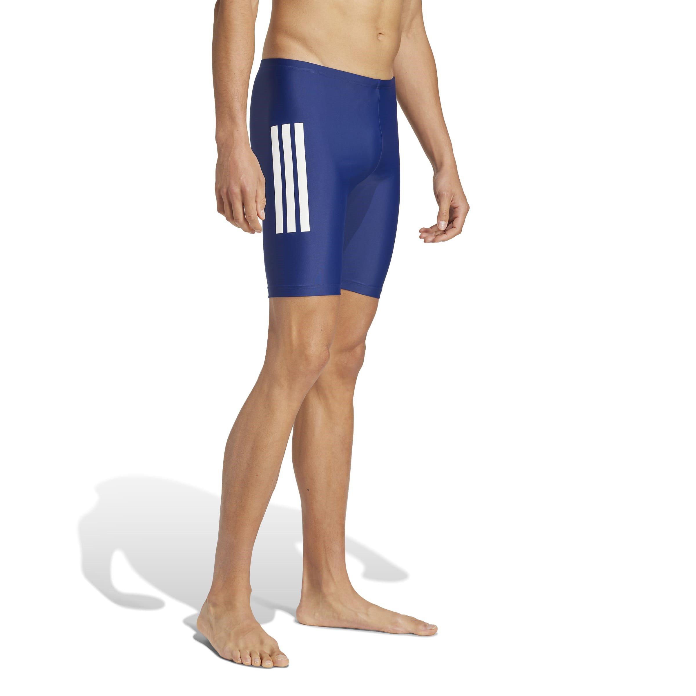 Dk Blue/White - adidas - 3 Stripe 8-Inch Swim Jammers Mens - 4