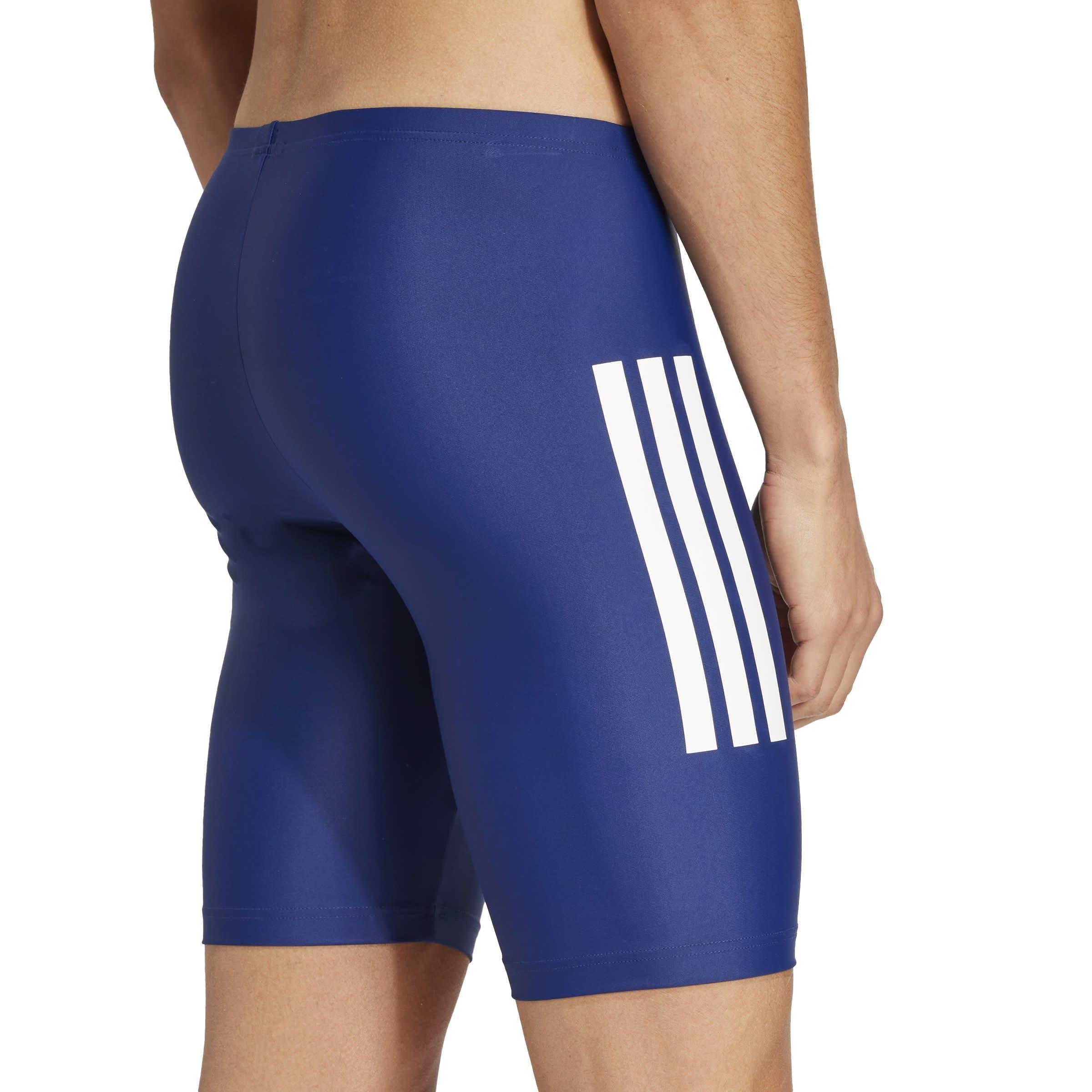Dk Blue/White - adidas - 3 Stripe 8-Inch Swim Jammers Mens - 6