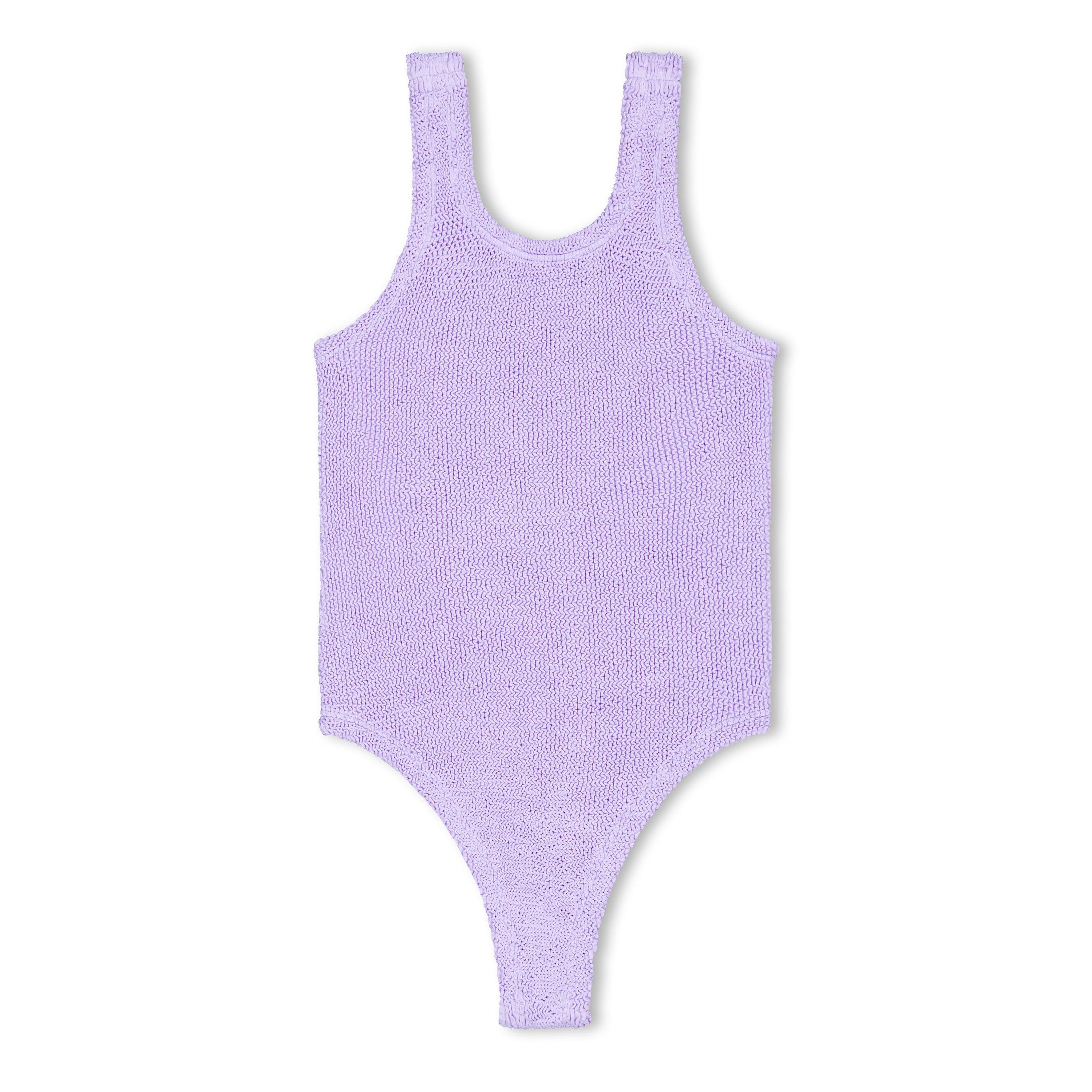 Hunza G Girls Kids' Classic Swim Scoop Neck Swimsuit - Lilac - 7-12Y
