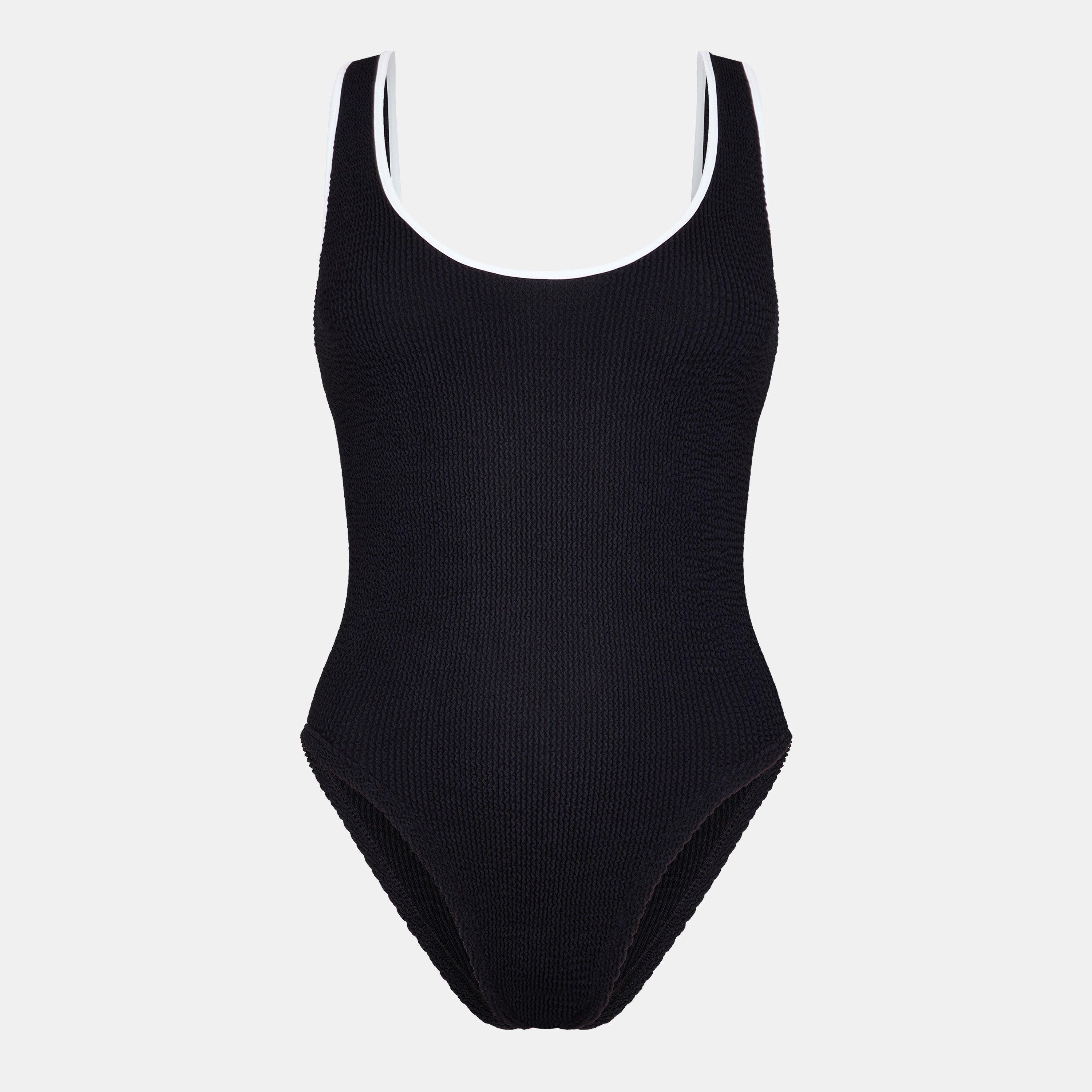  Black/White - Hunza G - Women's One Piece Swimsuit - 1