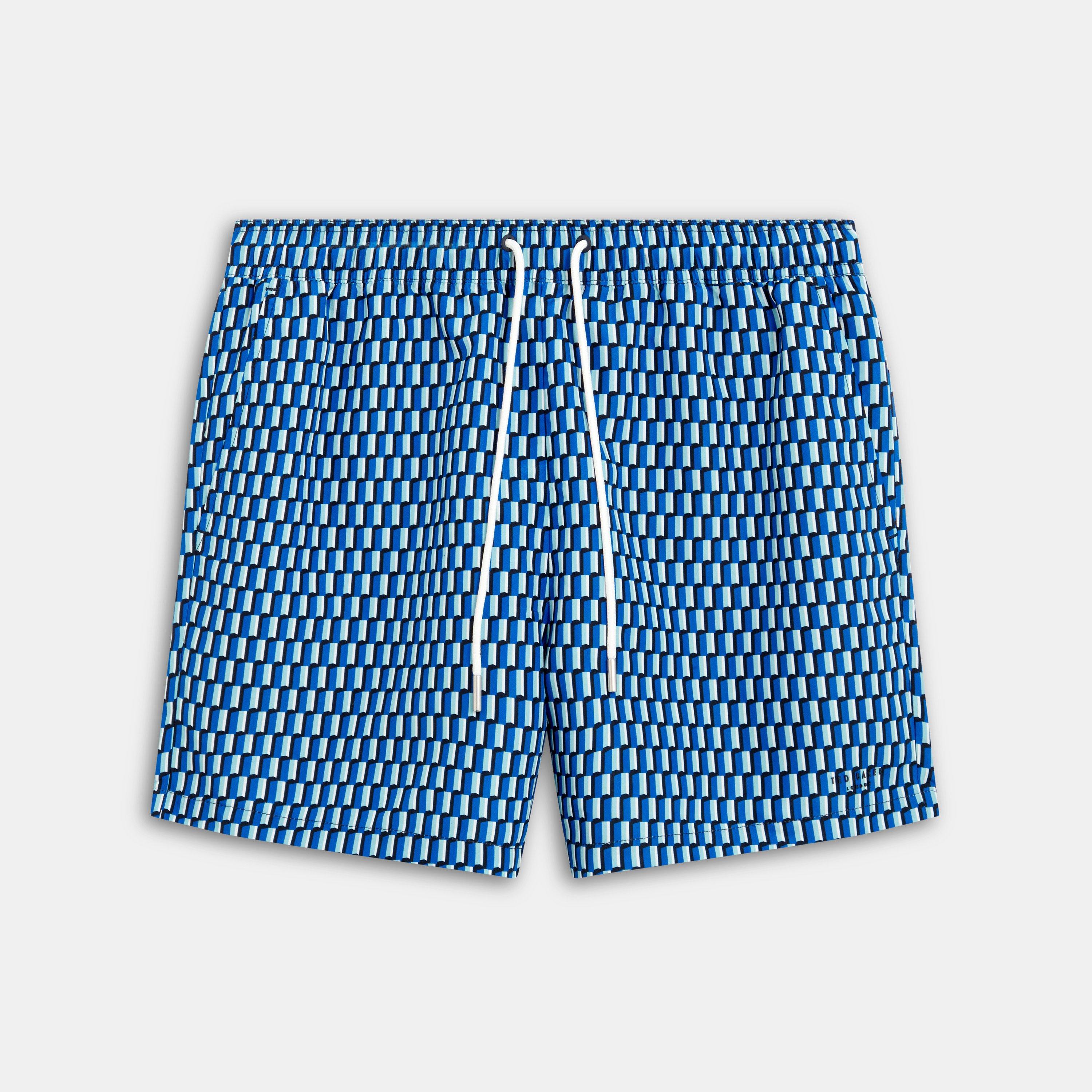 Brt-Blue - Ted Baker - Ted Baker Printed Swim Short - 1