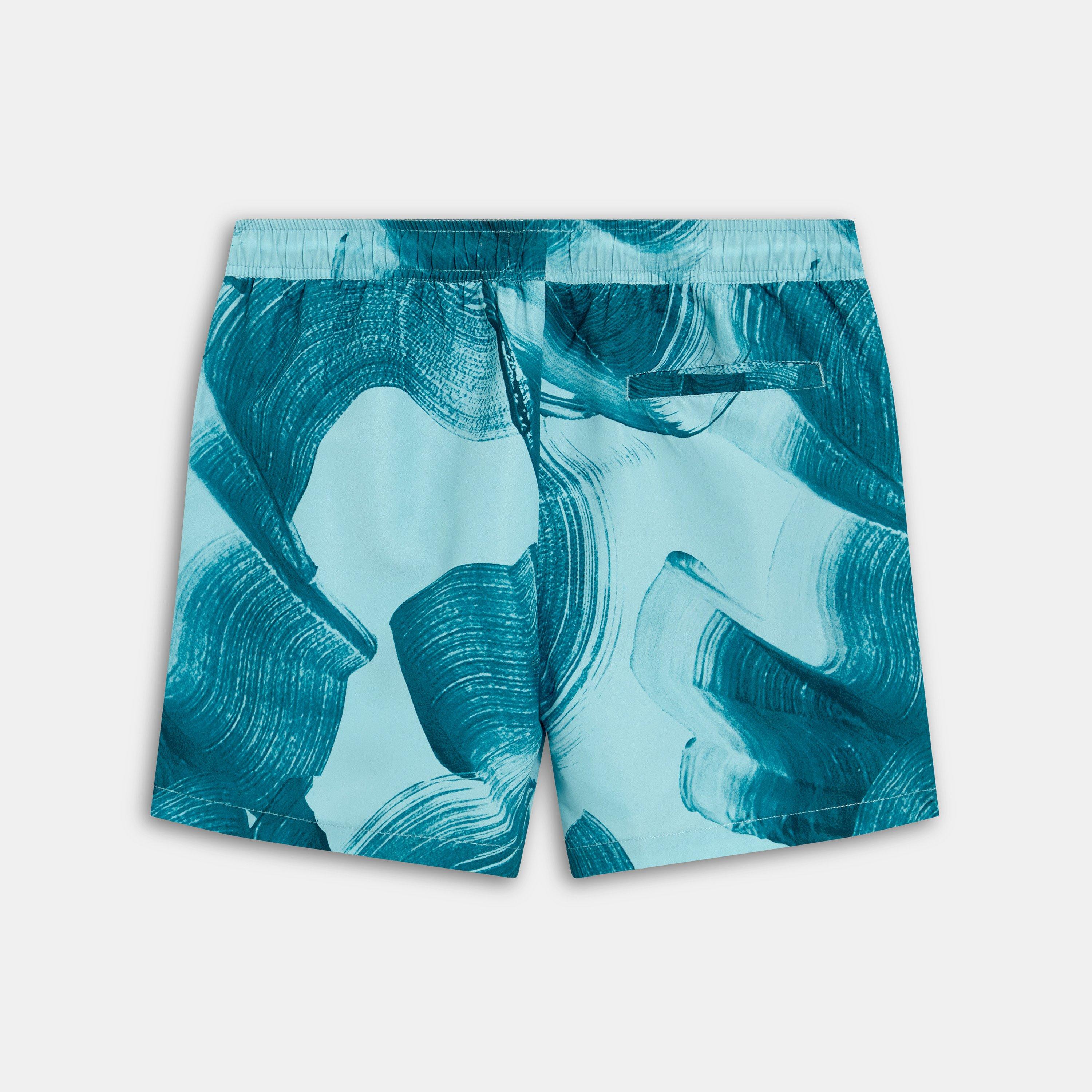 Turquoise - Ted Baker - Ted Baker Printed Swim Short - 2