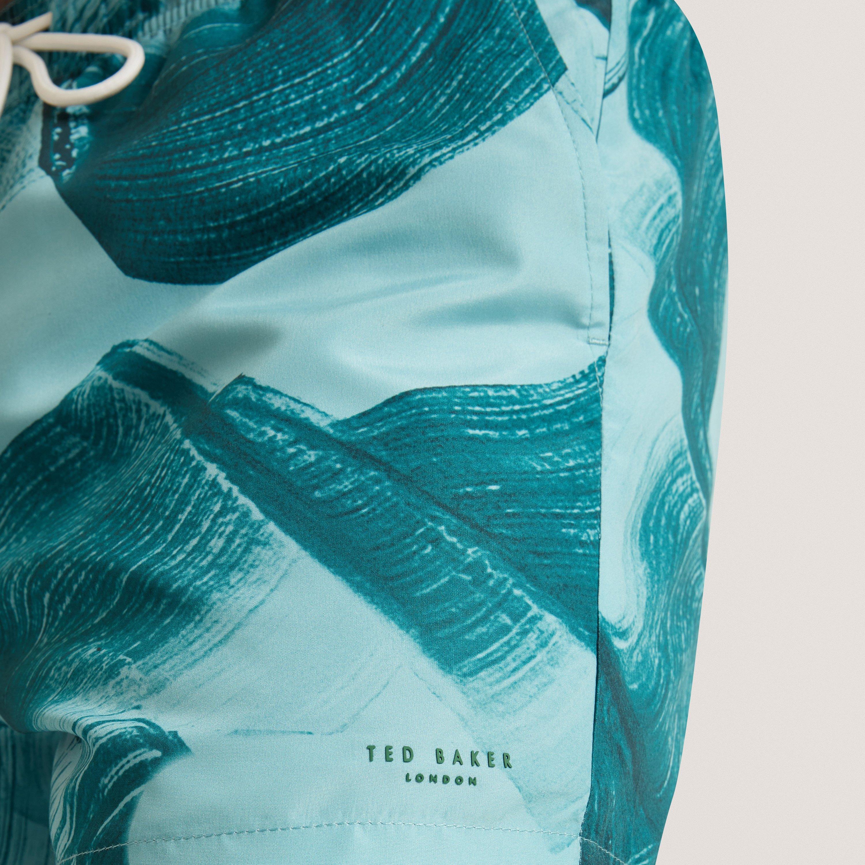 Turquoise - Ted Baker - Ted Baker Printed Swim Short - 5