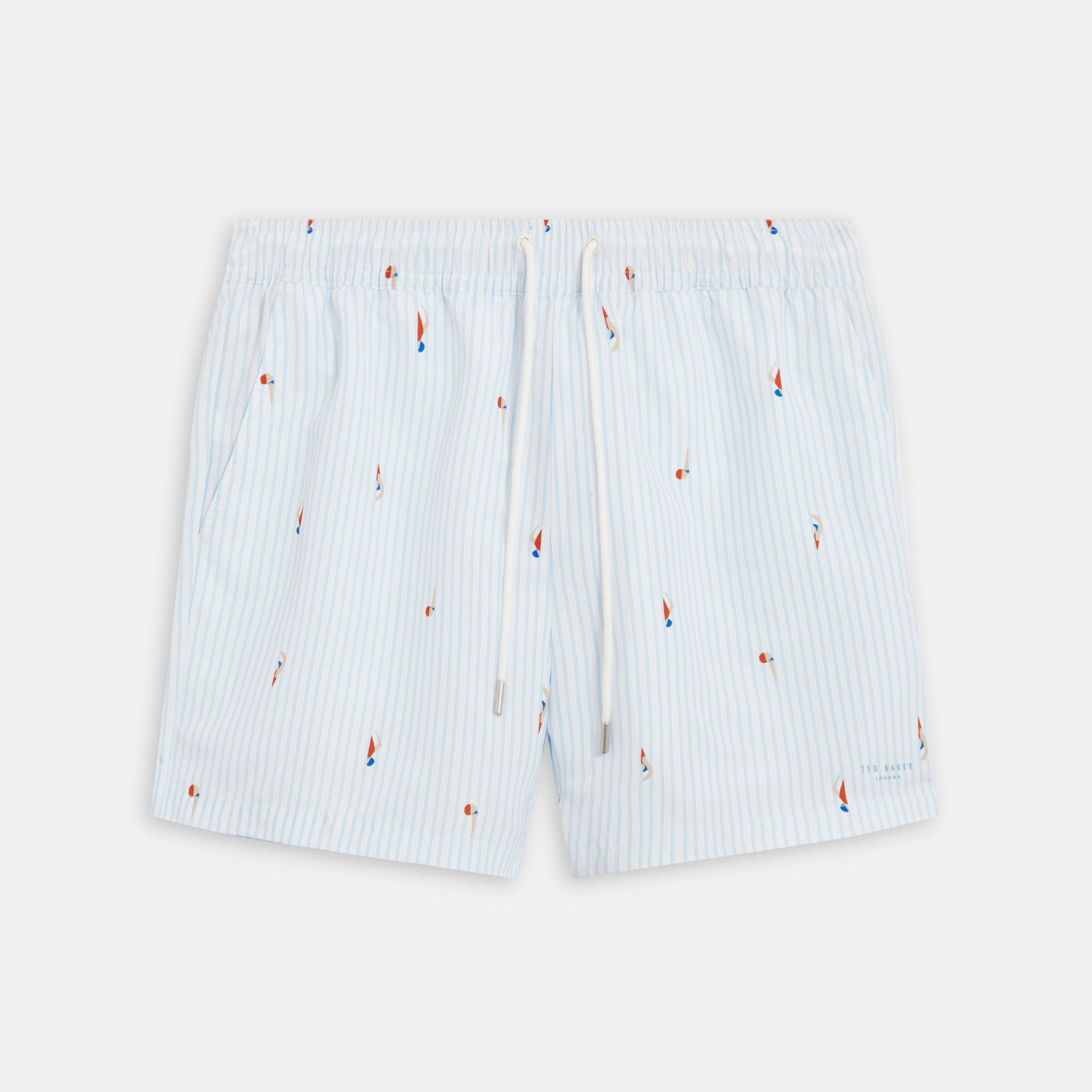 Ted Baker Ted Baker Stripe Swim Short - Blue - Size M (3)