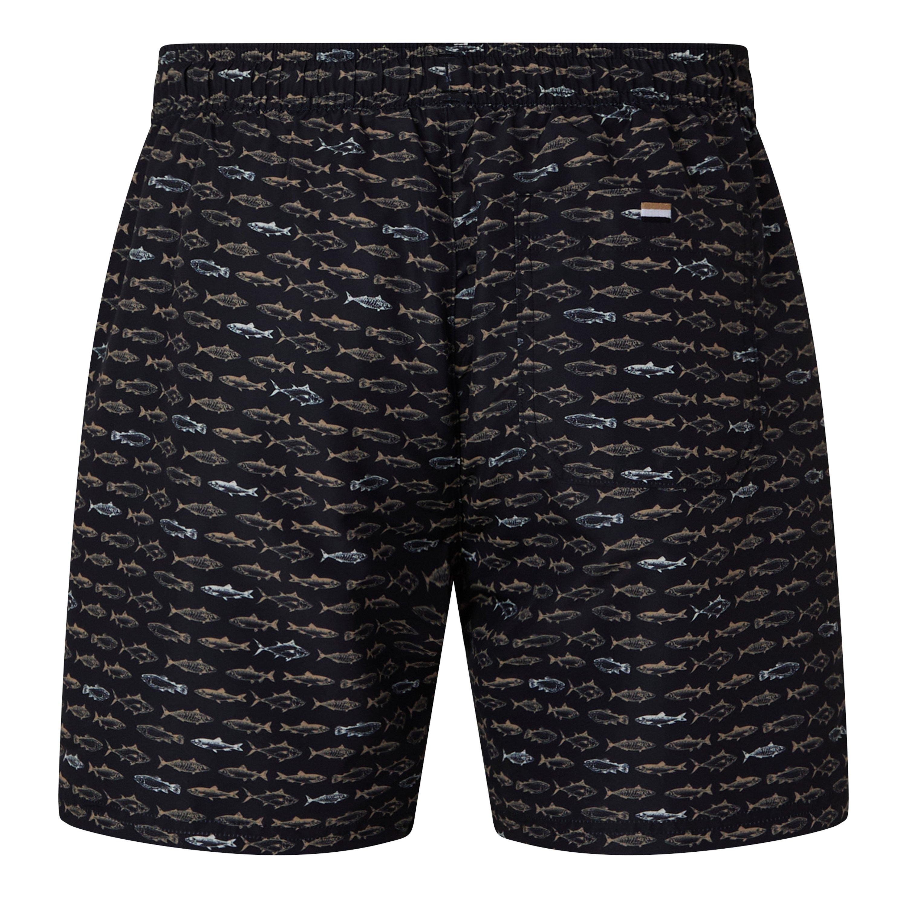 Black 001 - Boss - Mens BOSS Patterned Streamlined Swim Shorts - 2