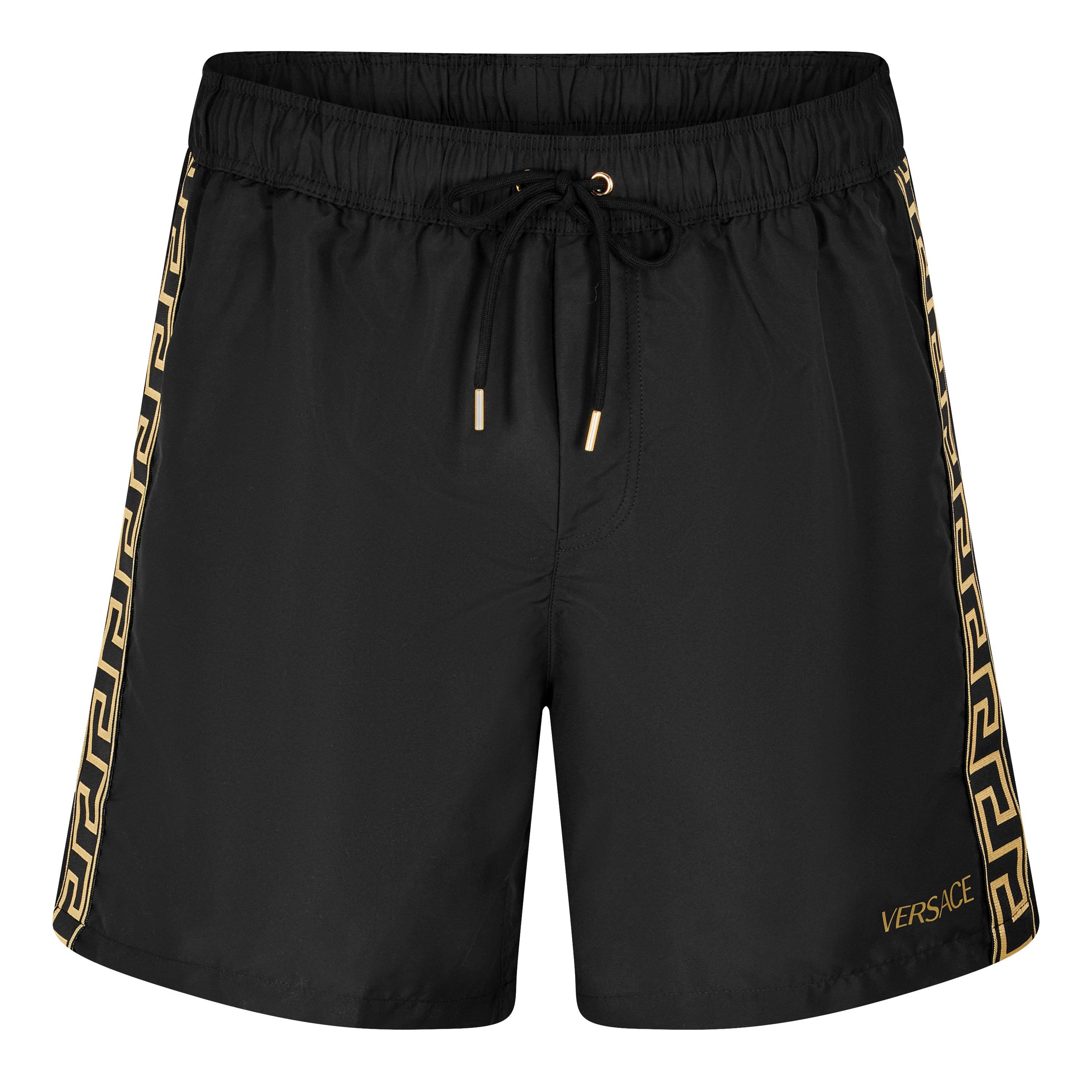 Black/Gold - Versace - Men's GrecaSwShort Swim Shorts - 1