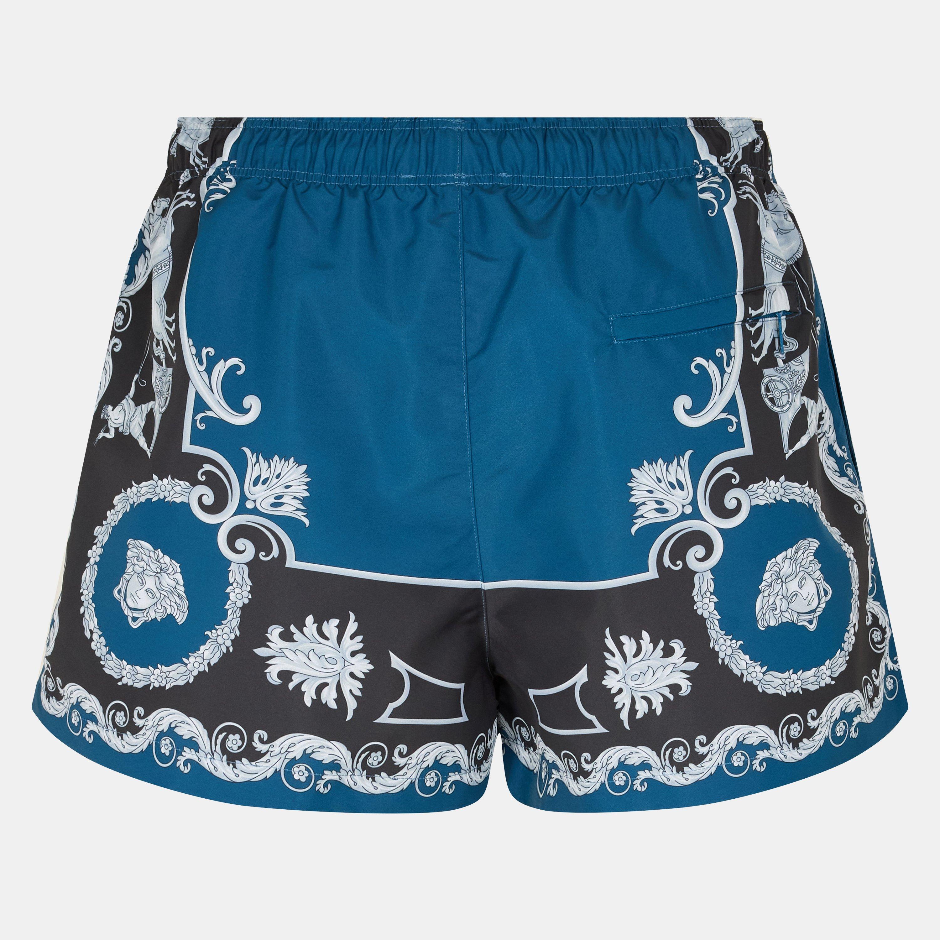 Black/Petrol - Versace - Men's BaroqSwShort Swim Shorts - 2