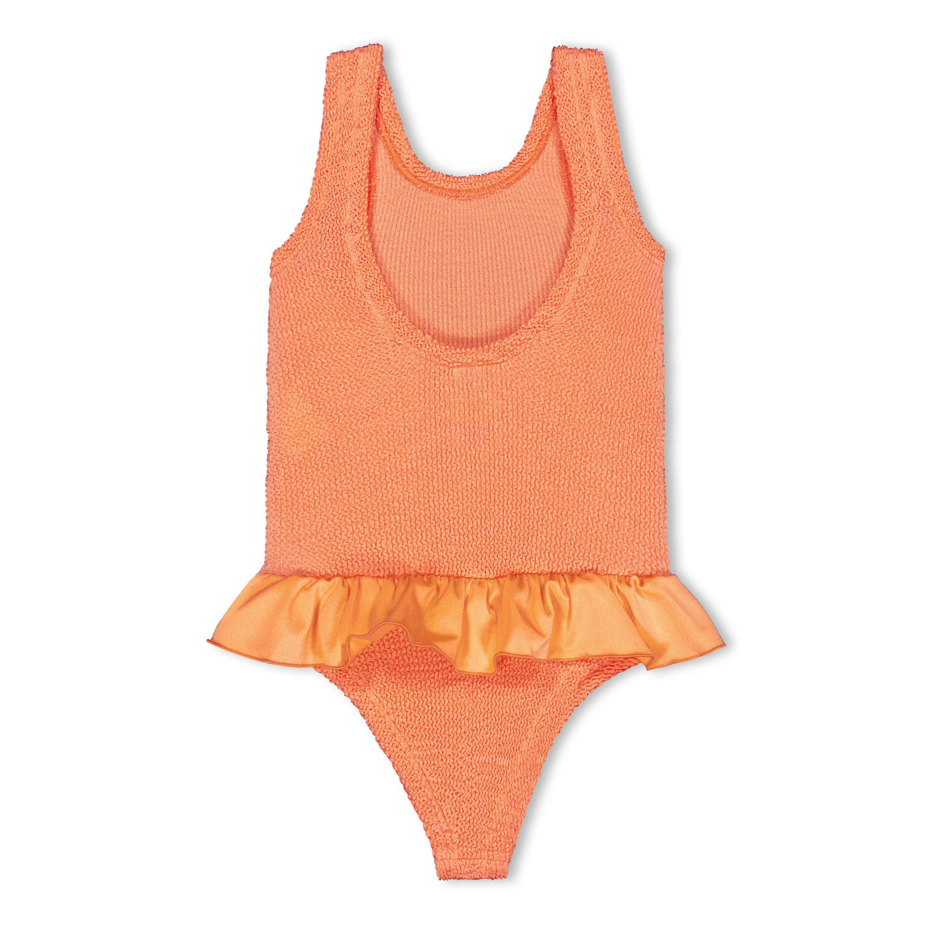 Metallic Coral - Hunza G - Kids' Denise Swim Scoop Neck Swimsuit - 2