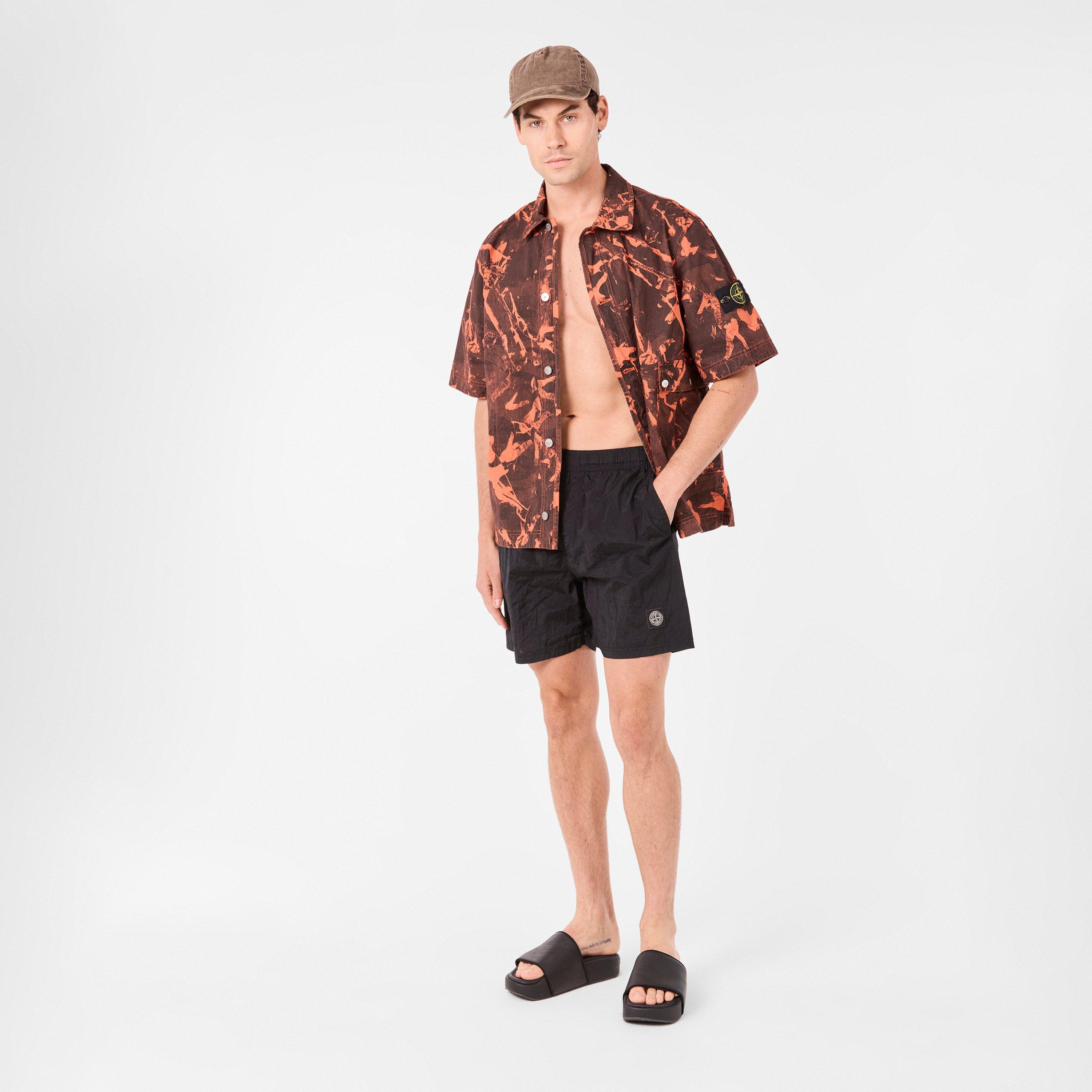 Stone Island Men's Iridescent Nylon Swim Trunks | Cruise Fashion