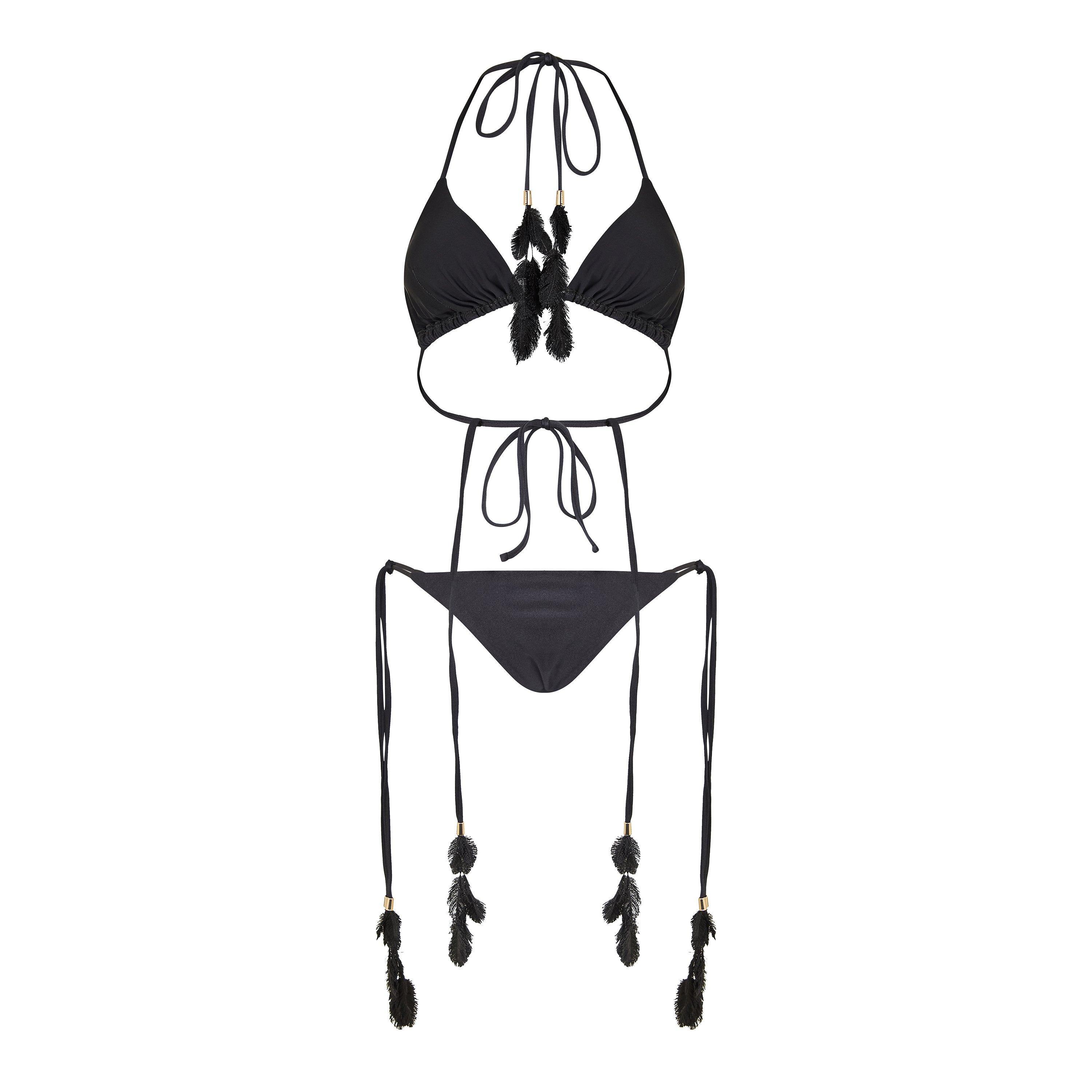 Black - Isabel Beachwear - Women's Plumage Triangle Bikini - 2