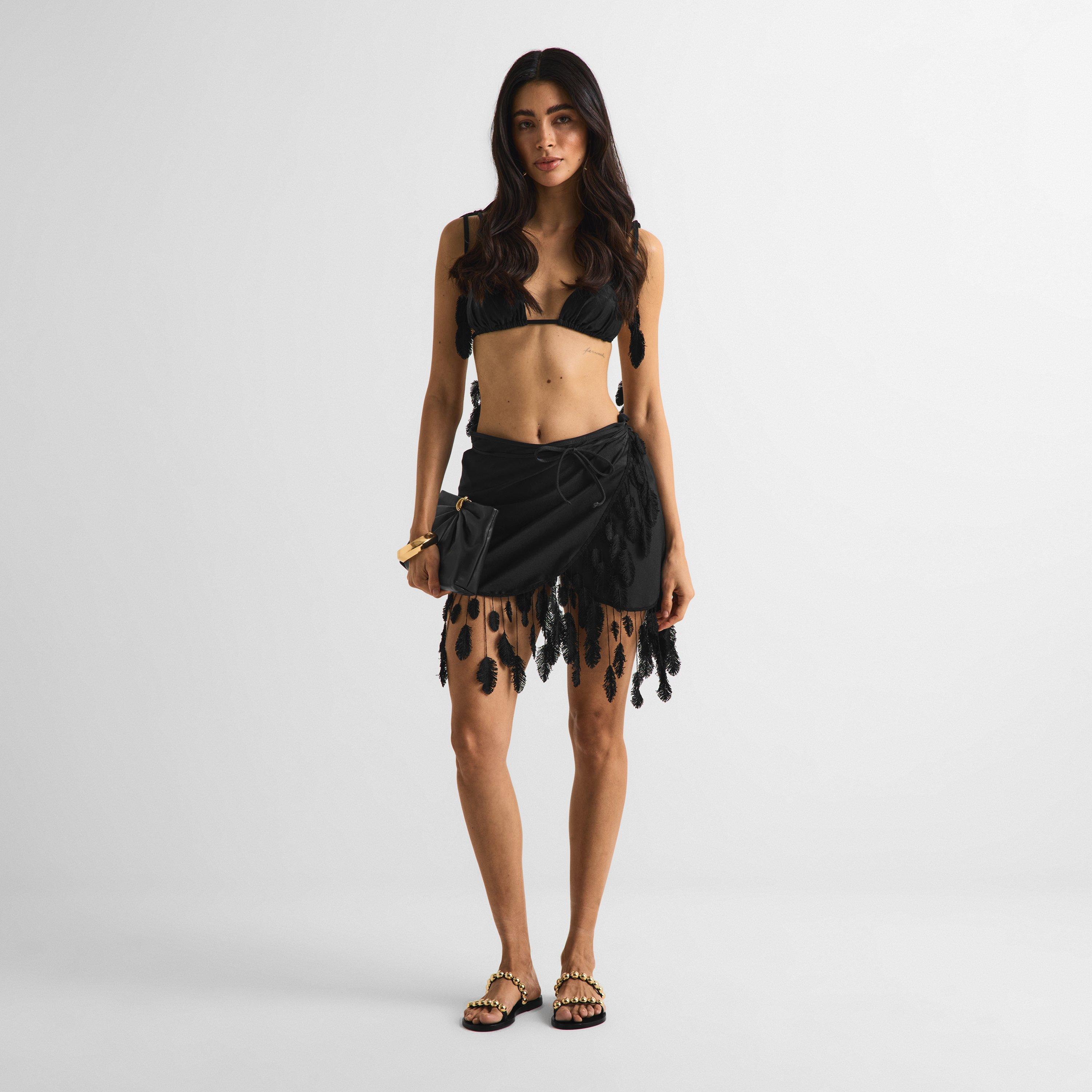 Black - Isabel Beachwear - Women's Plumage Triangle Bikini - 6