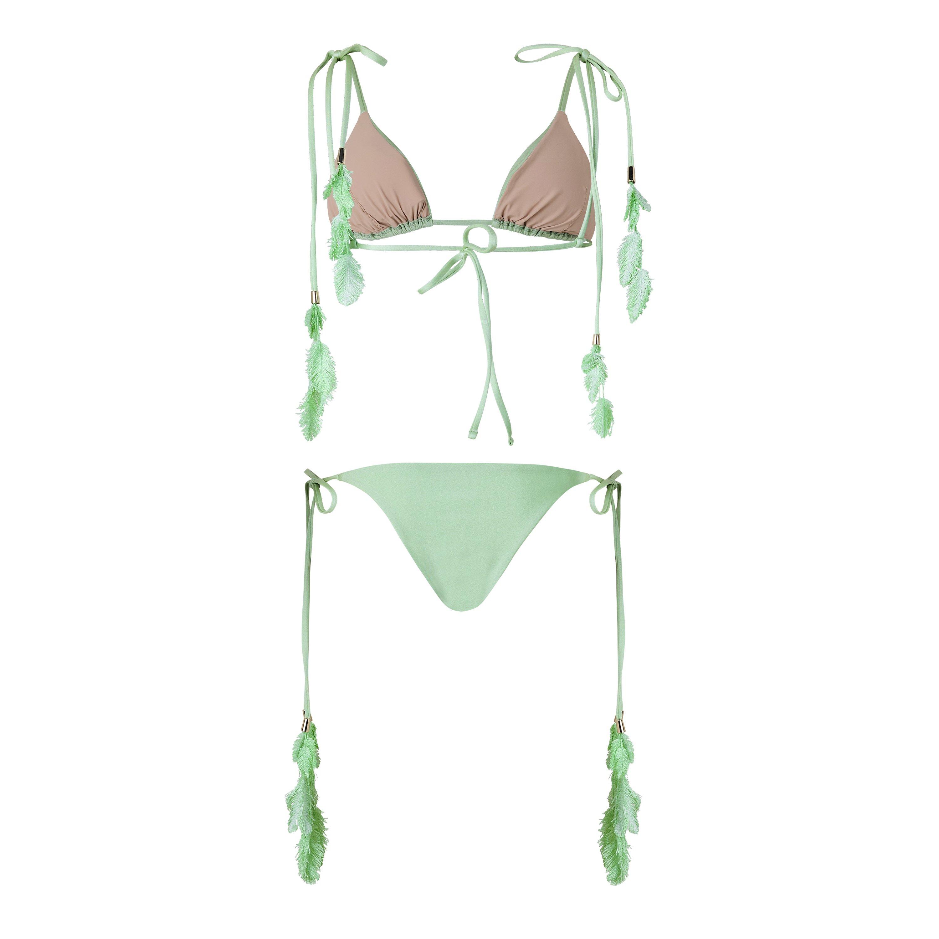 Pistache - Isabel Beachwear - Women's Plumage Triangle Bikini - 2