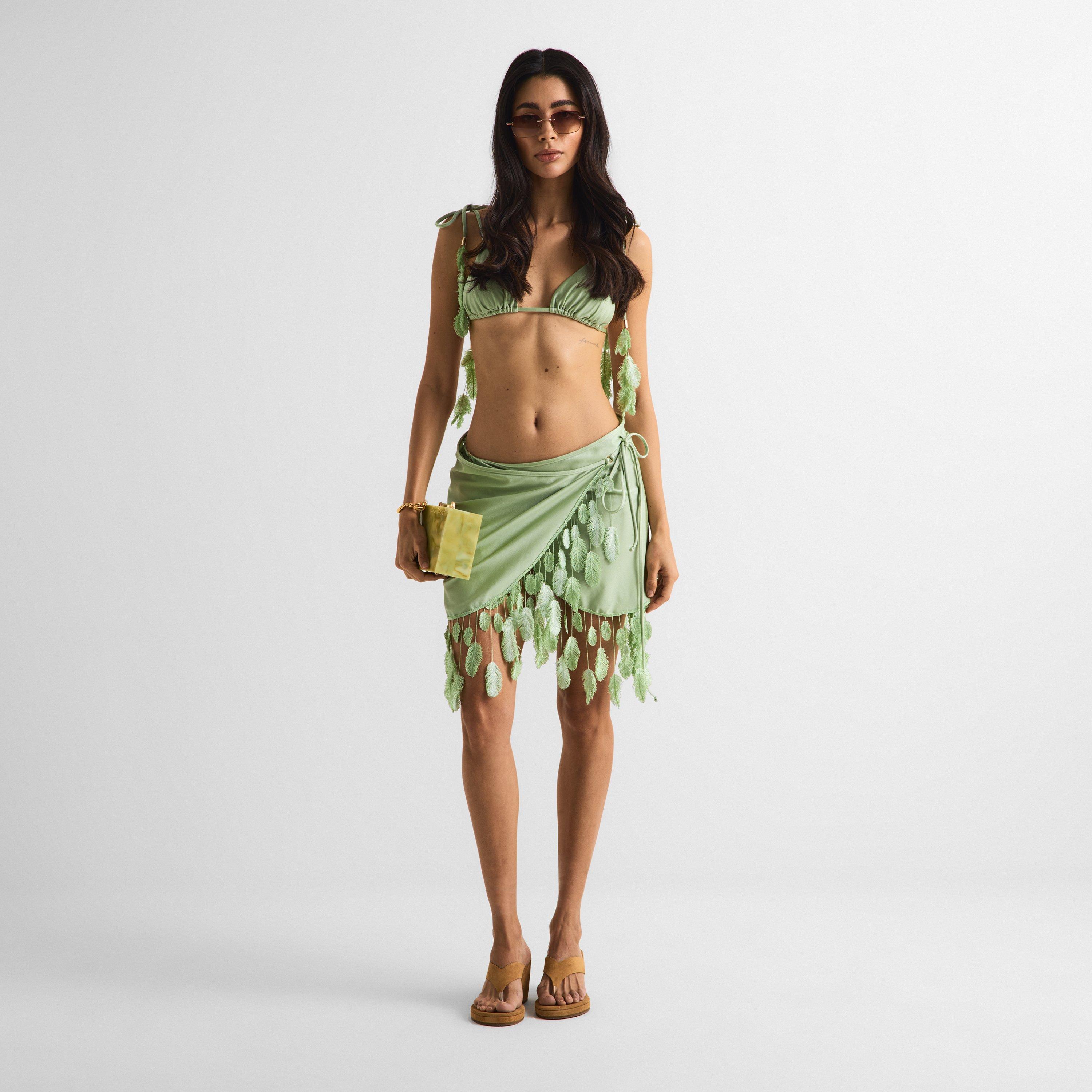 Pistache - Isabel Beachwear - Women's Plumage Triangle Bikini - 6
